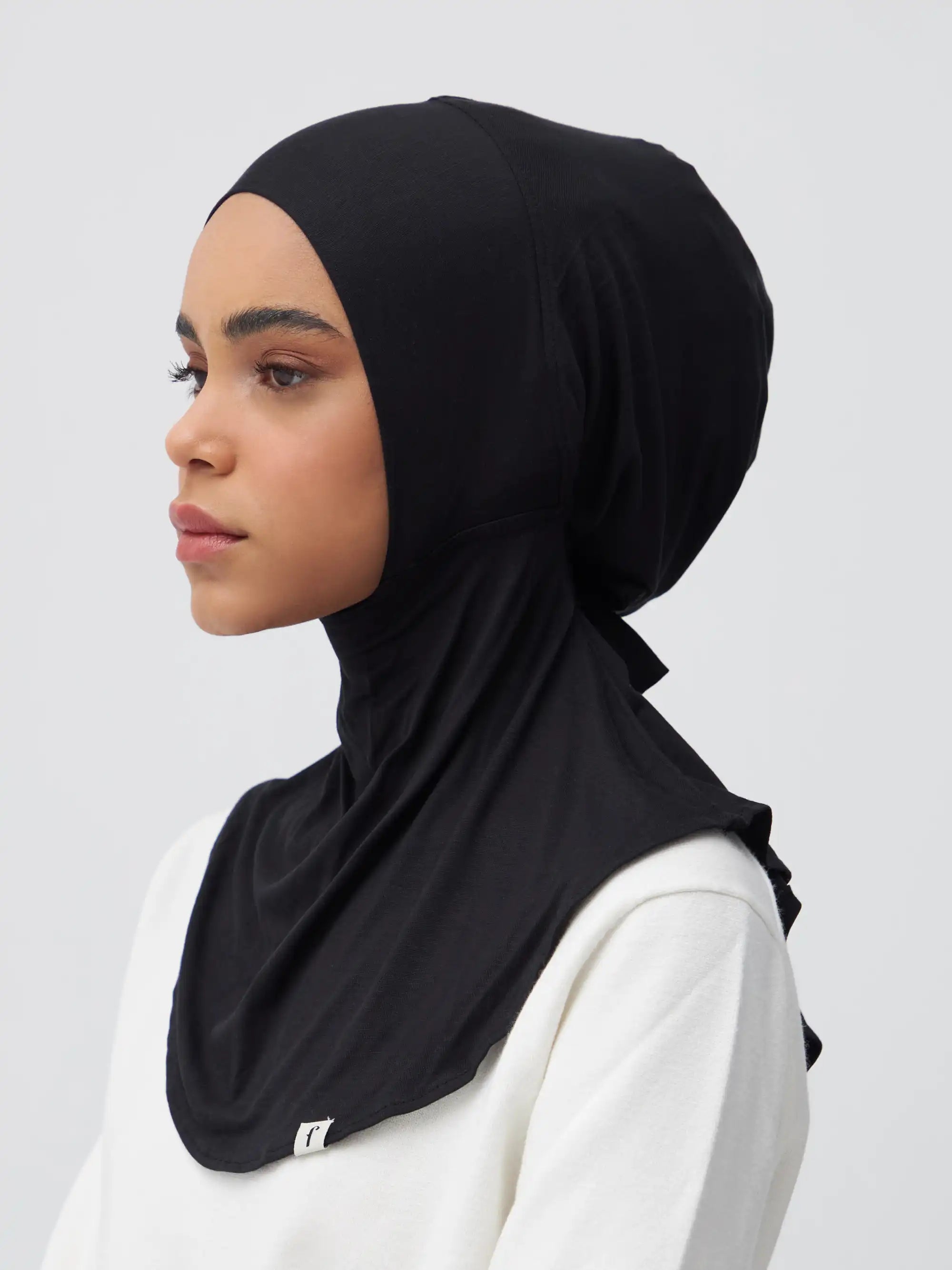 Tie Back Full Cover Underscarf - Black