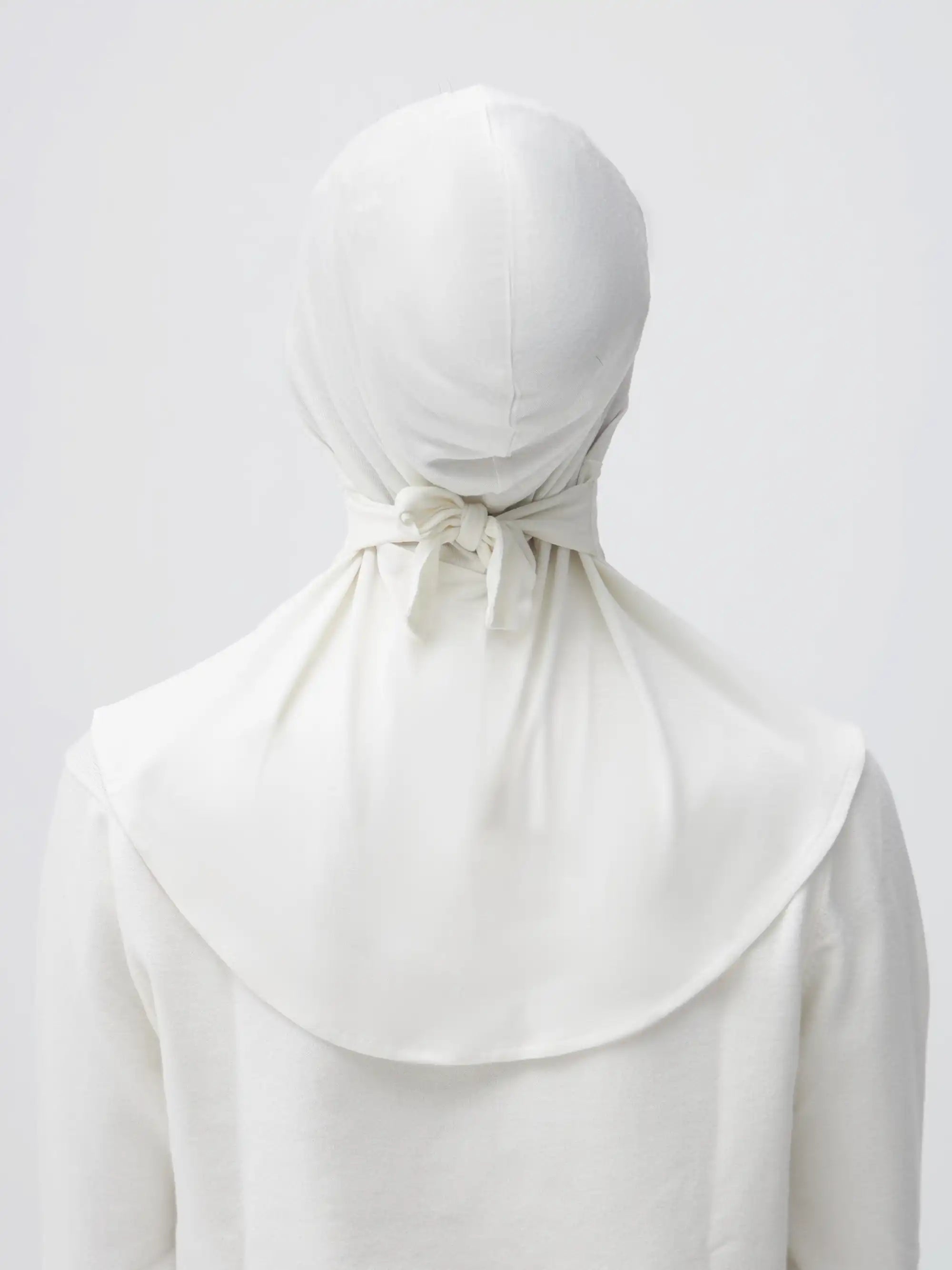 Tie Back Full Cover Underscarf - Ivory