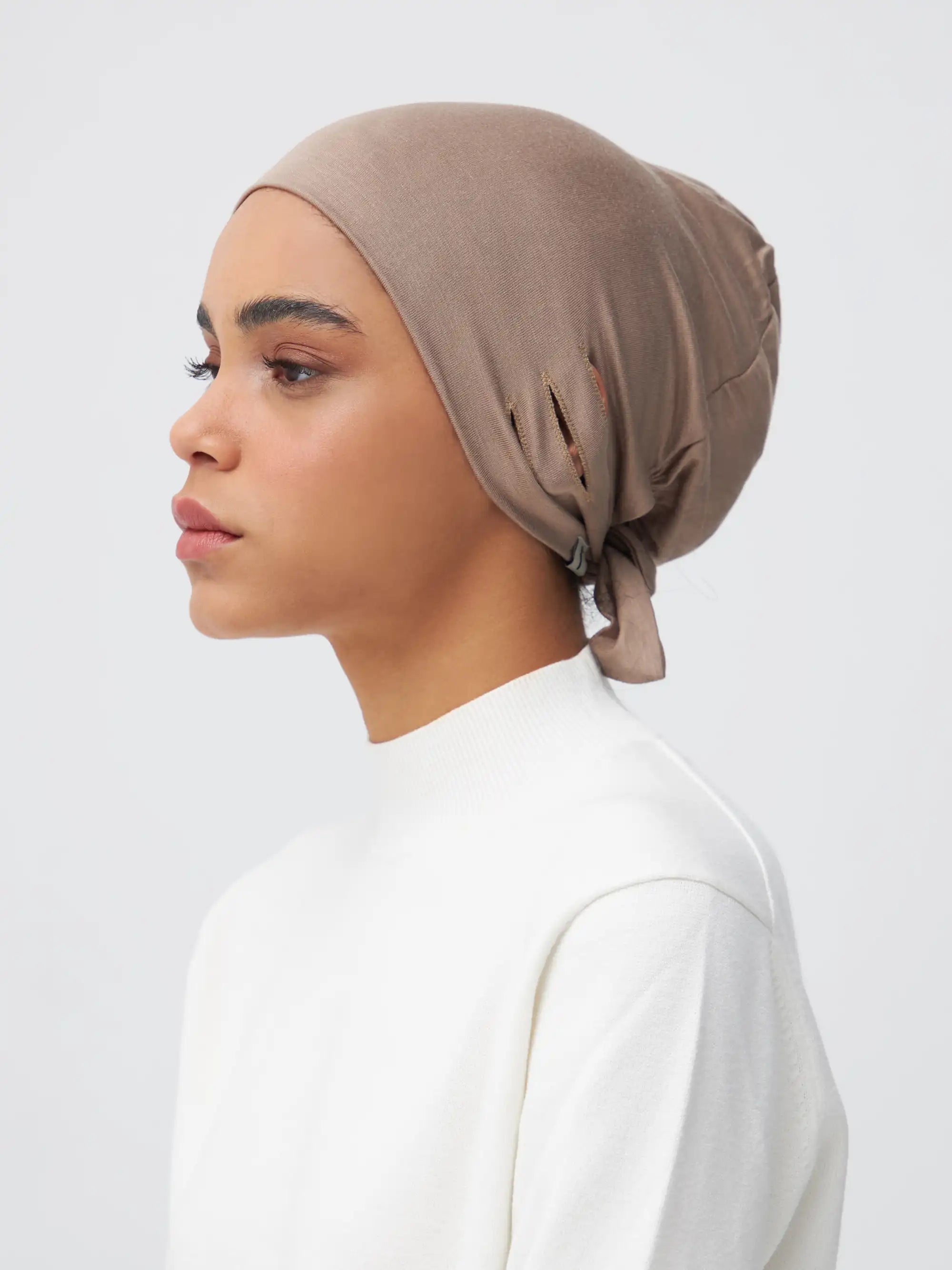 Slit Tie Back Underscarf - Warm Sand