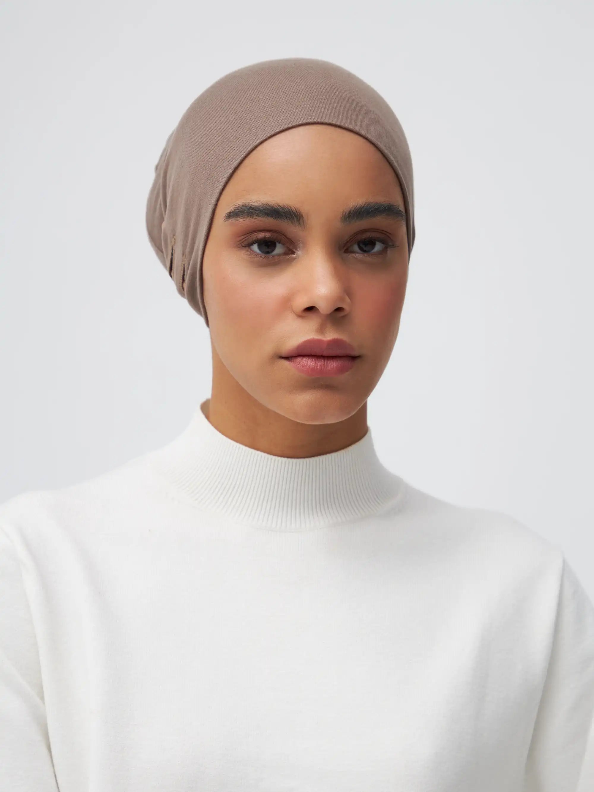 Slit Tie Back Underscarf - Desert Taupe