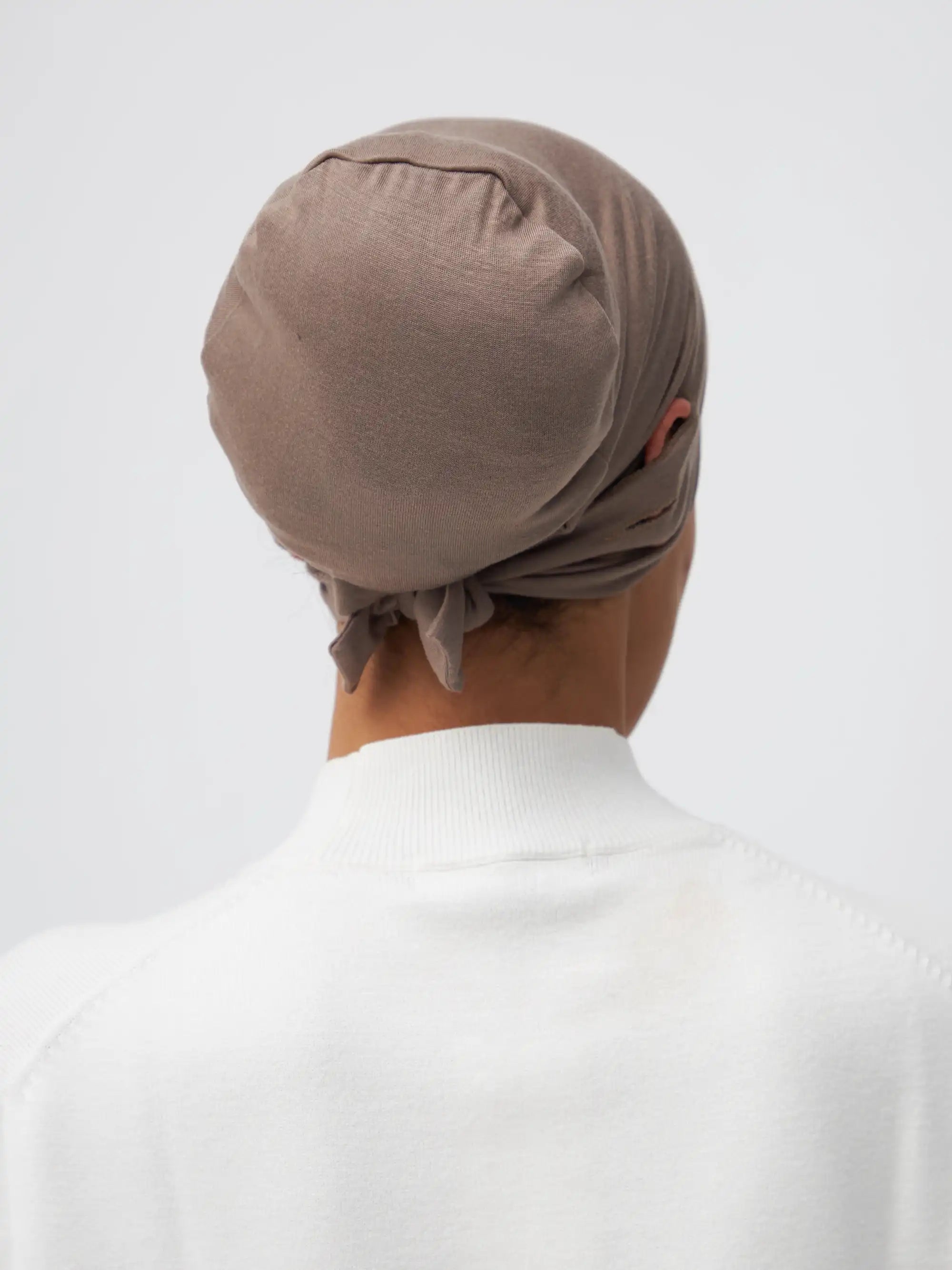 Slit Tie Back Underscarf - Desert Taupe