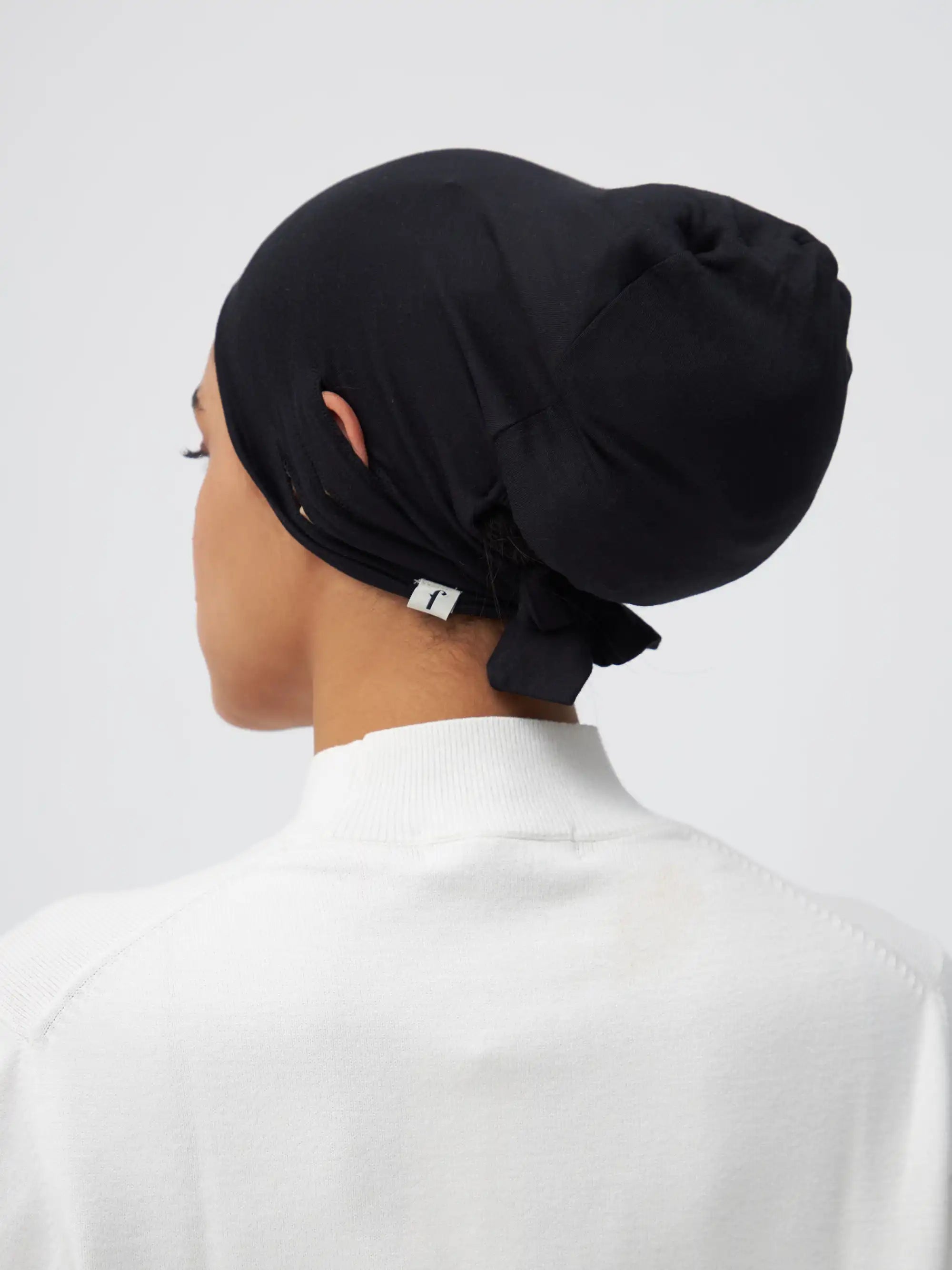 Slit Tie Back Underscarf - Black
