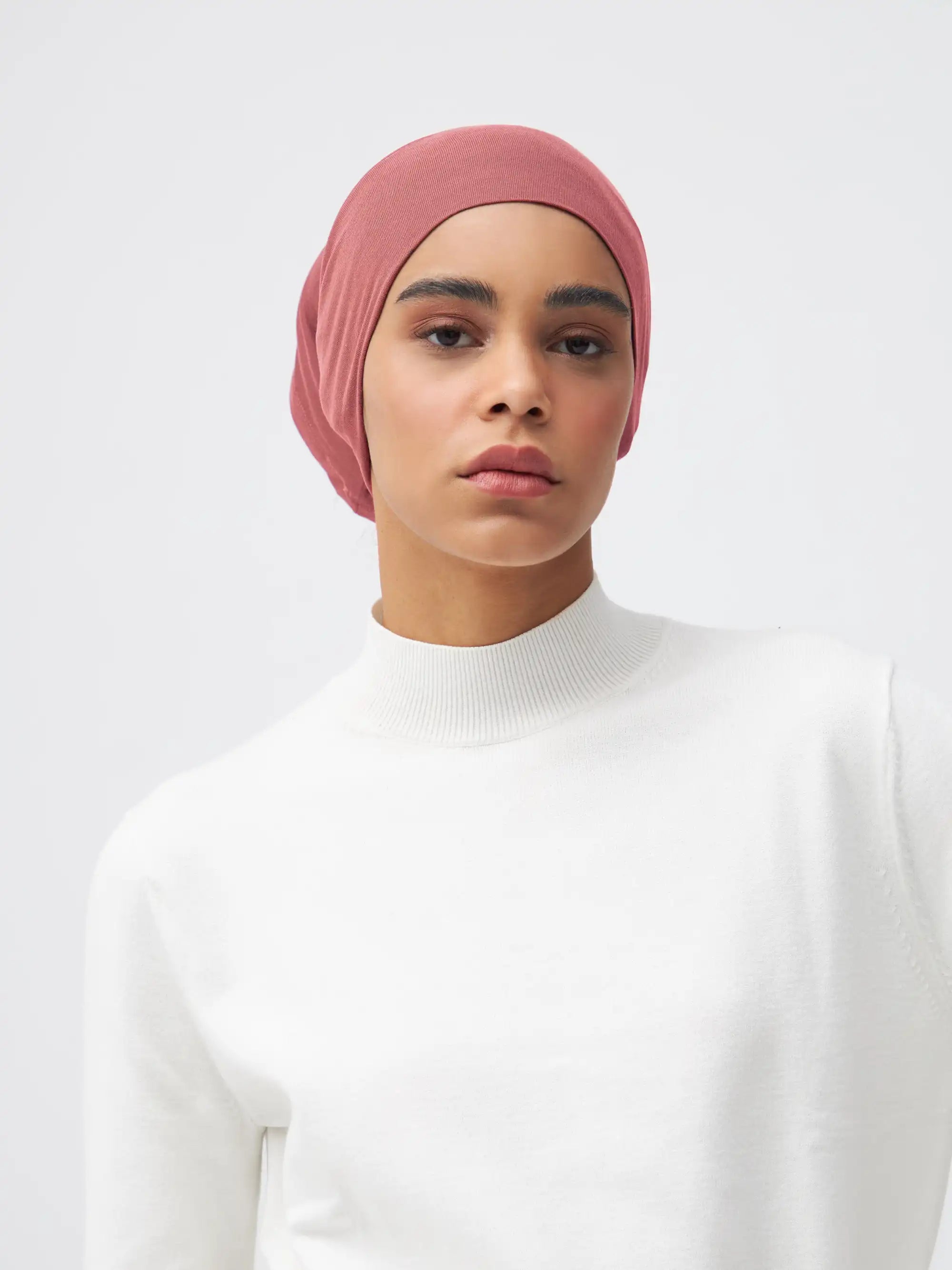 Tube Underscarf - Garnet Rose