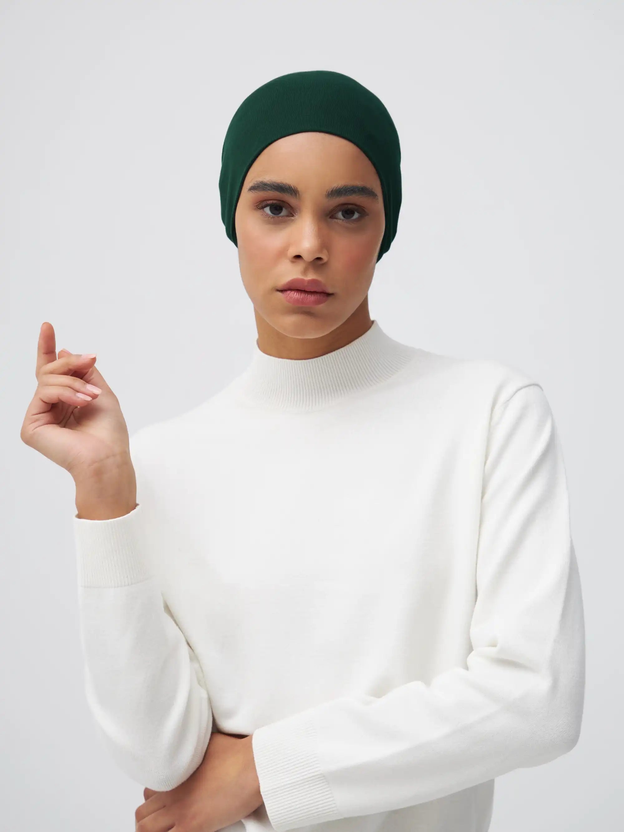 Tie Back Underscarf - Pine Green