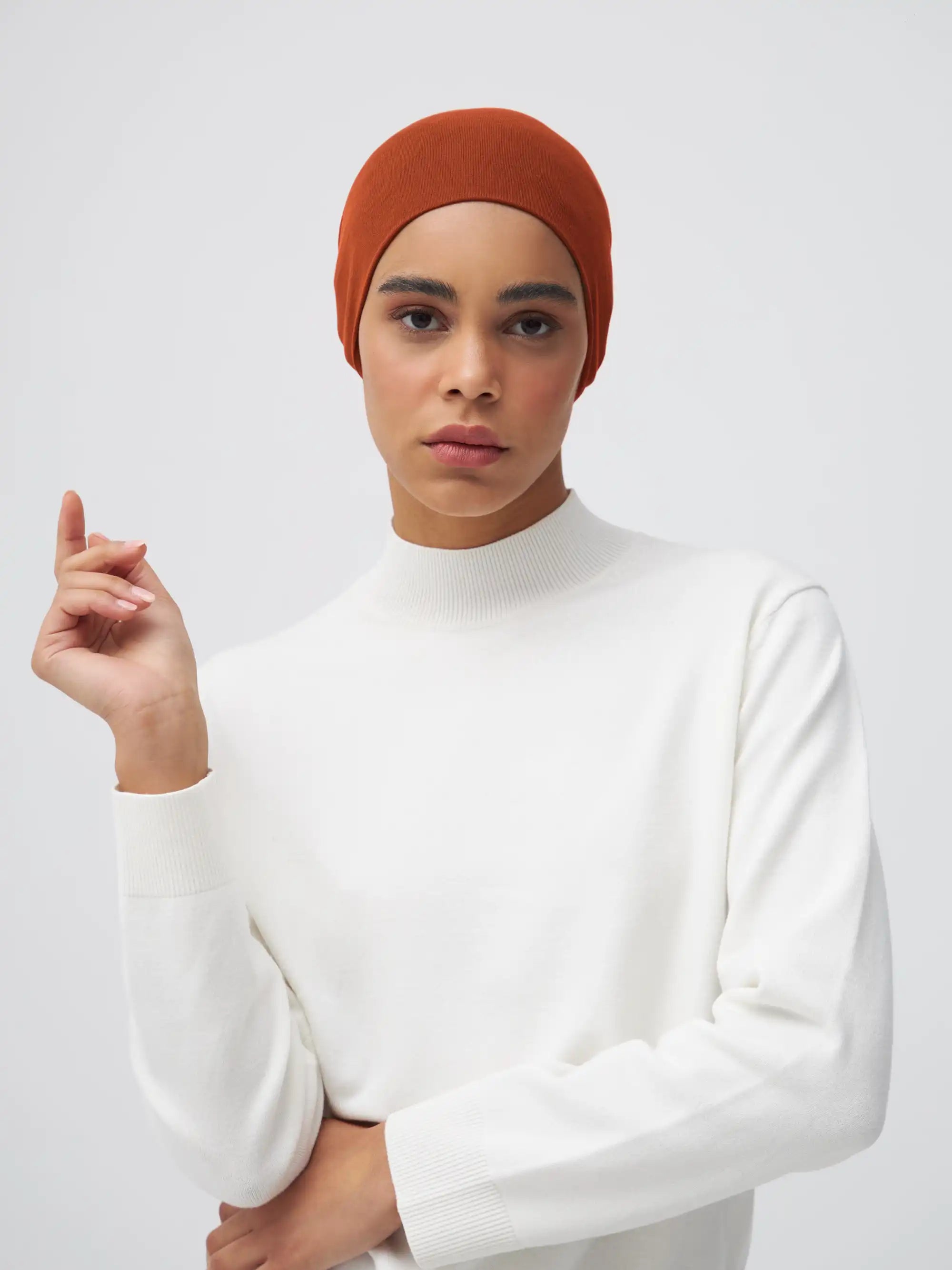 Tie Back Underscarf - Burnt Orange