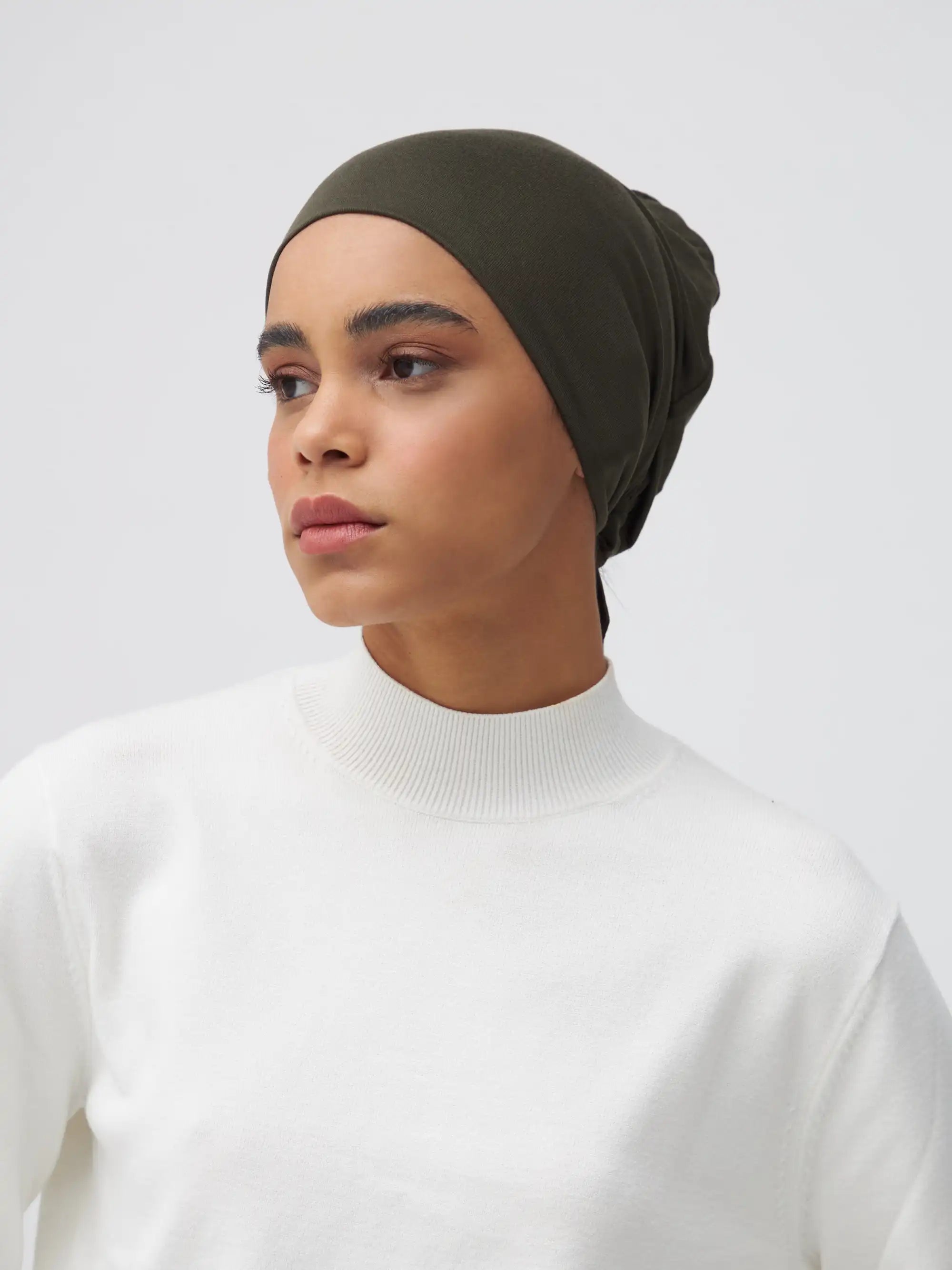 Tie Back Underscarf - Khaki