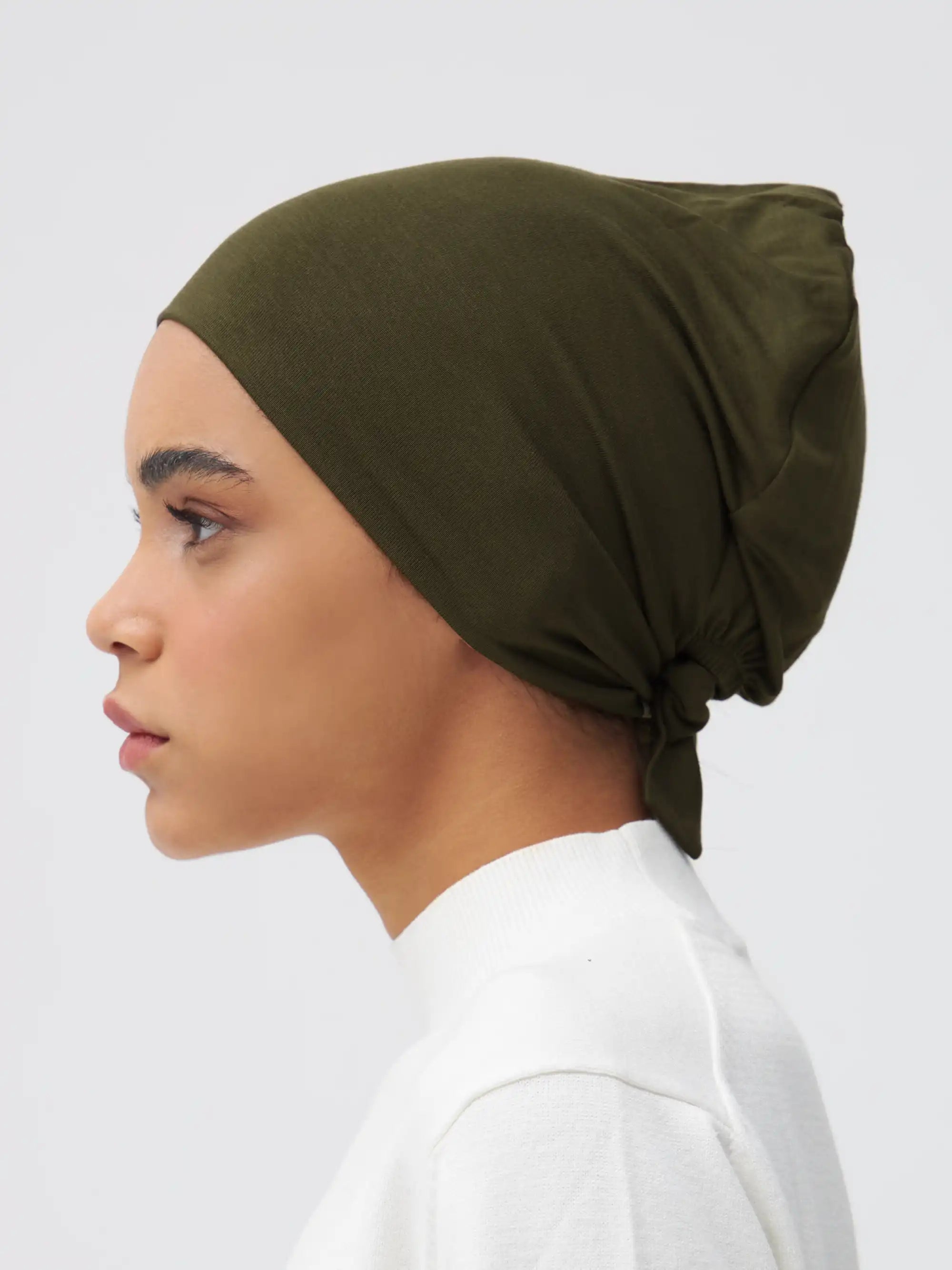 Tie Back Underscarf - Dark Olive