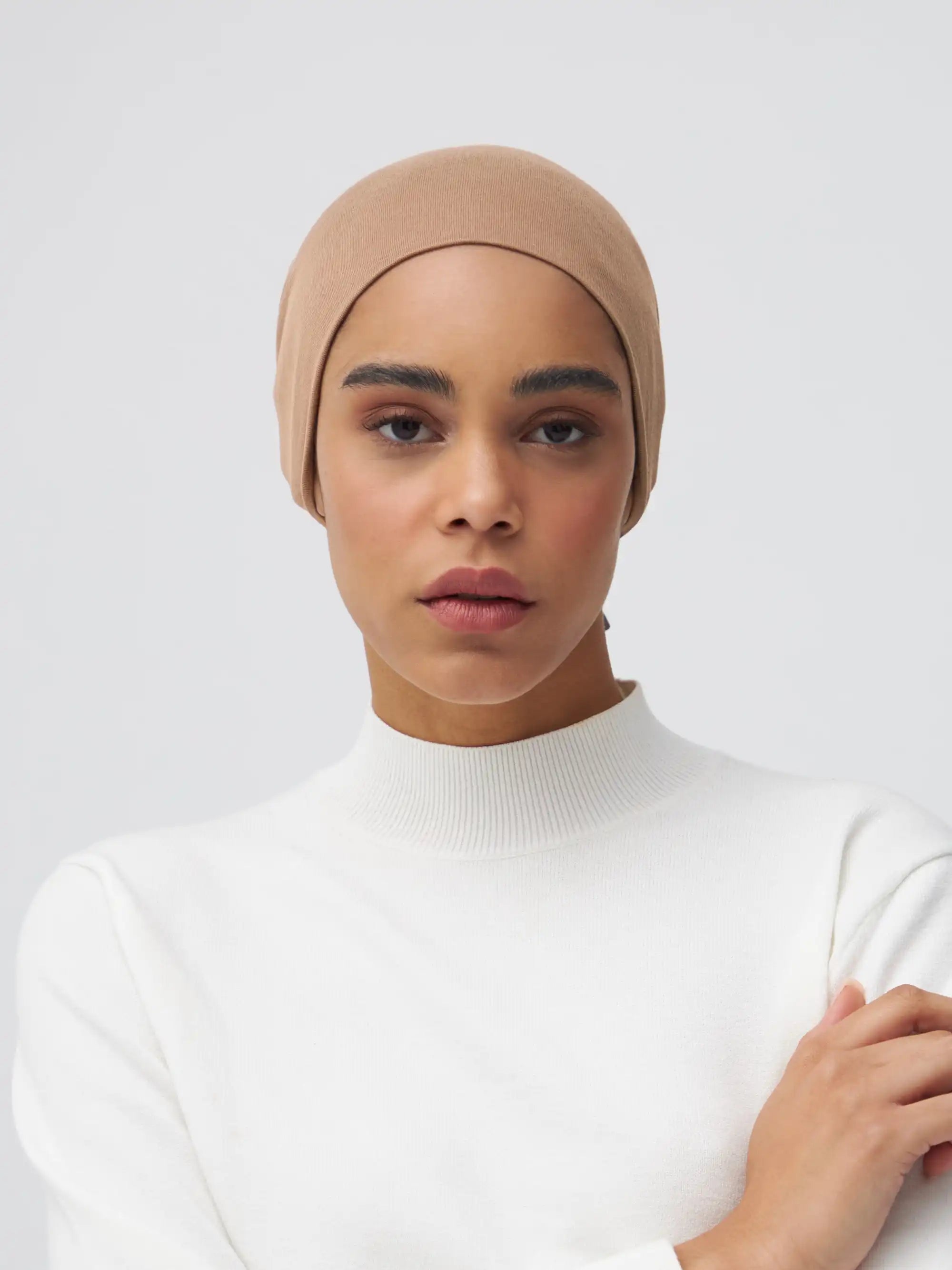 Tie Back Underscarf - Tan