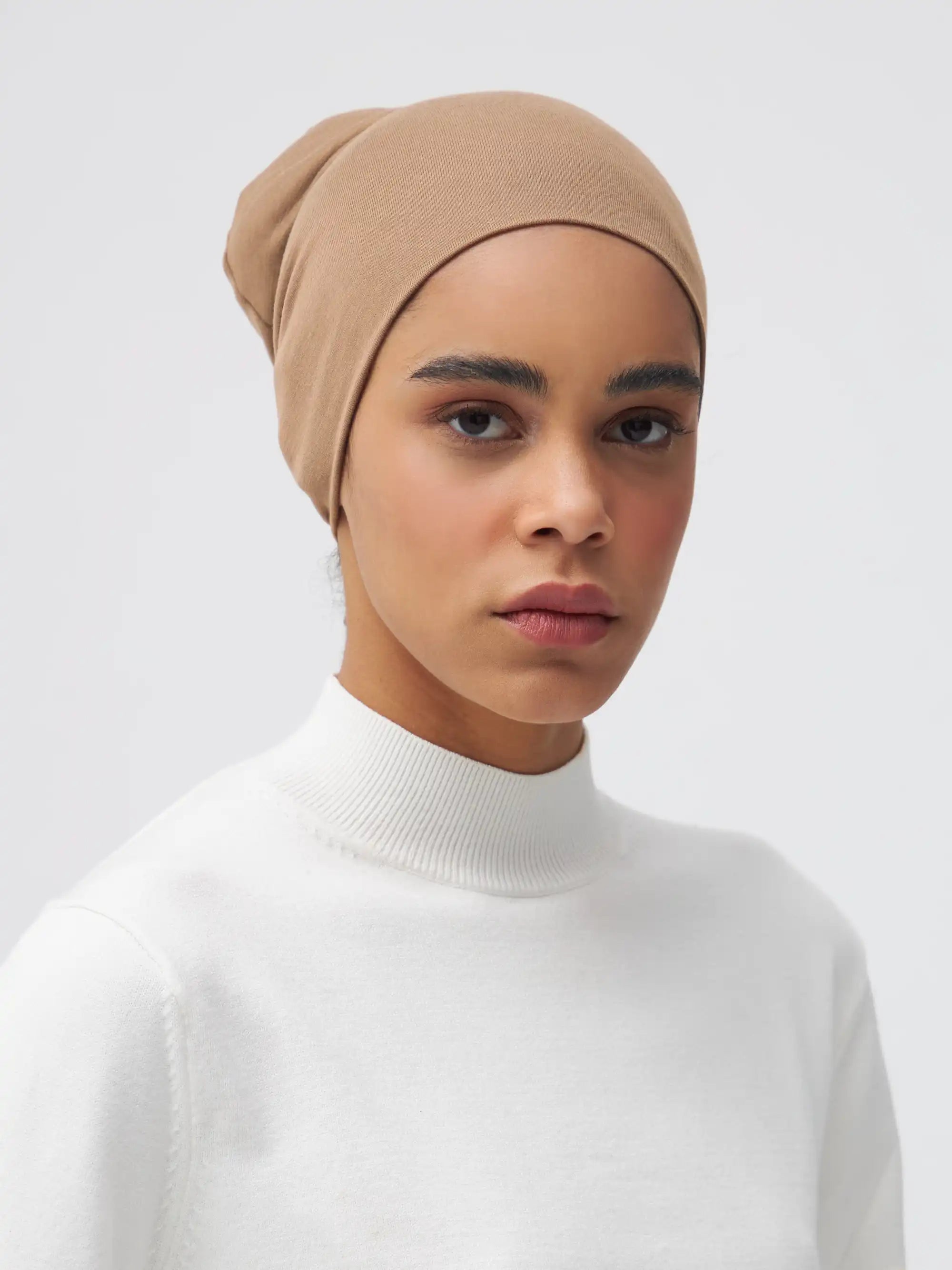 Tie Back Underscarf - Tan