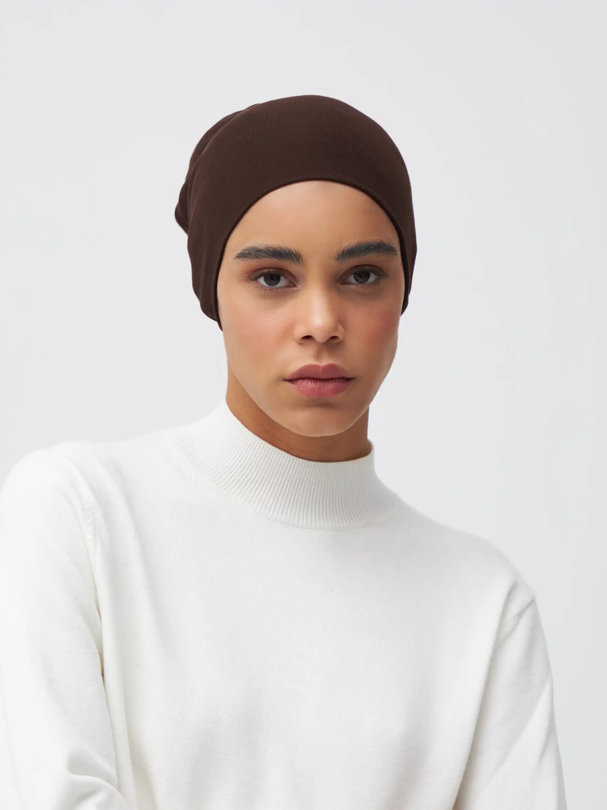 Tie Back Underscarf - Coffee Bean