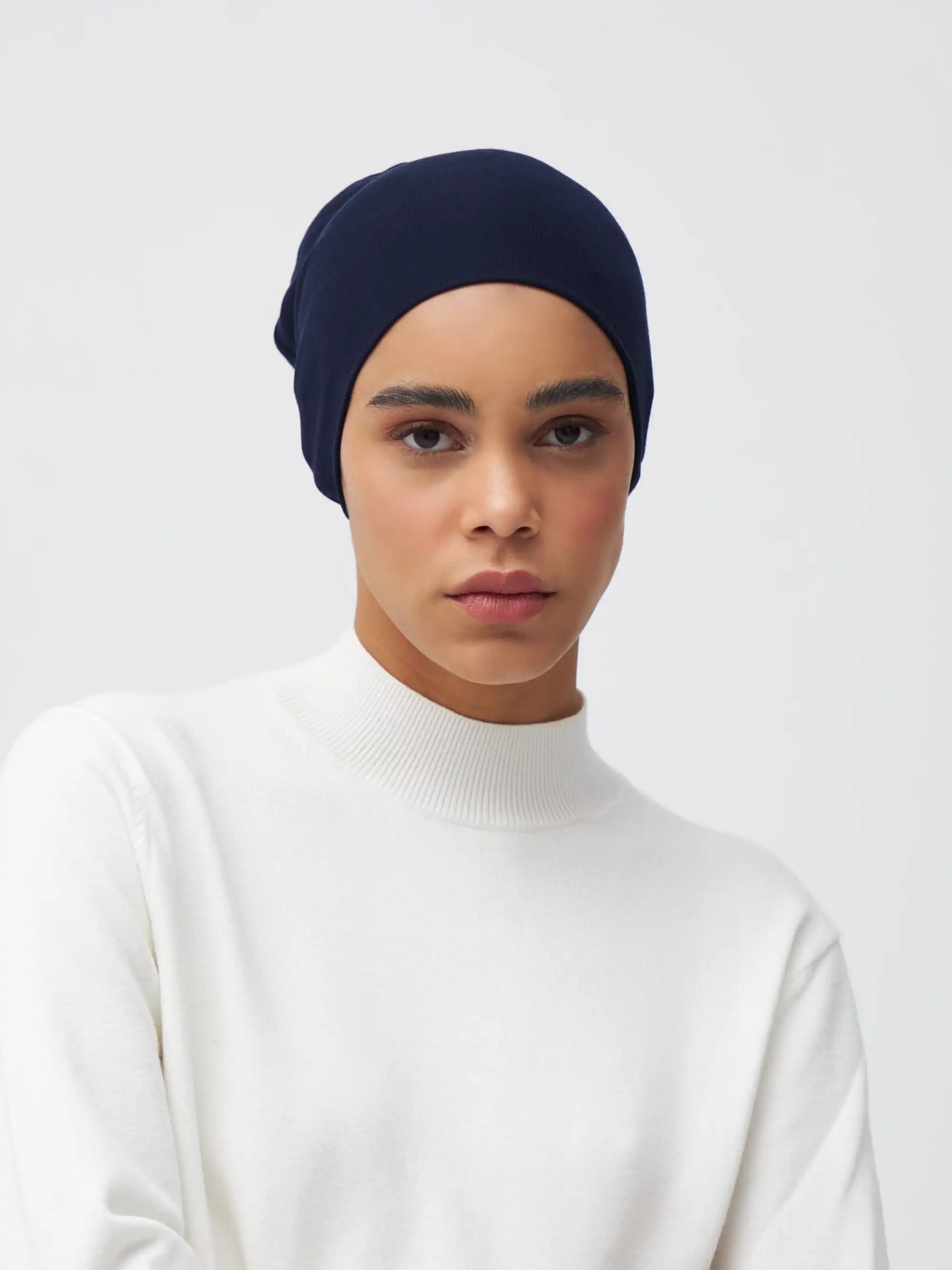 Tie Back Underscarf - Navy