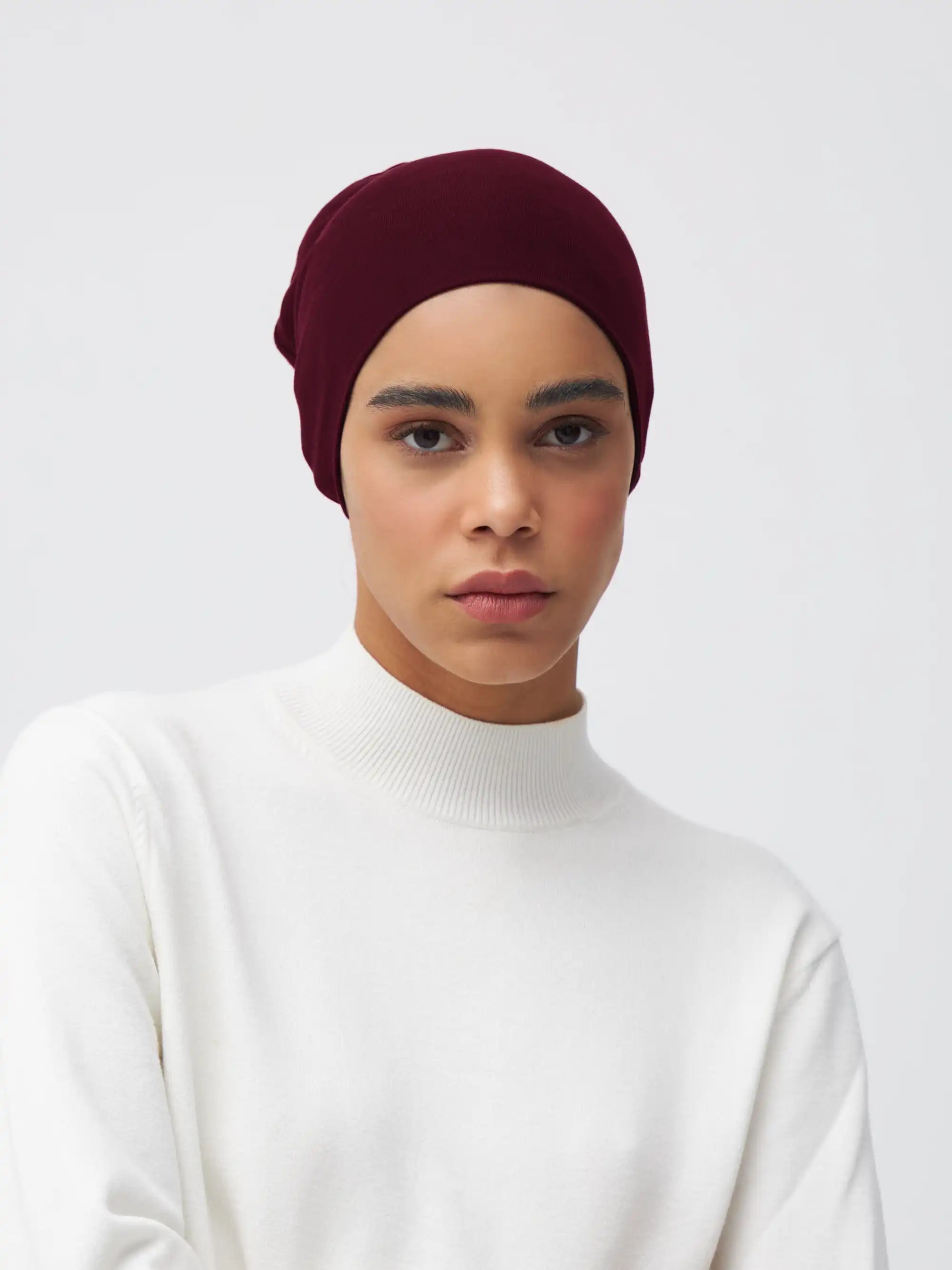 Tie Back Underscarf - Burgundy
