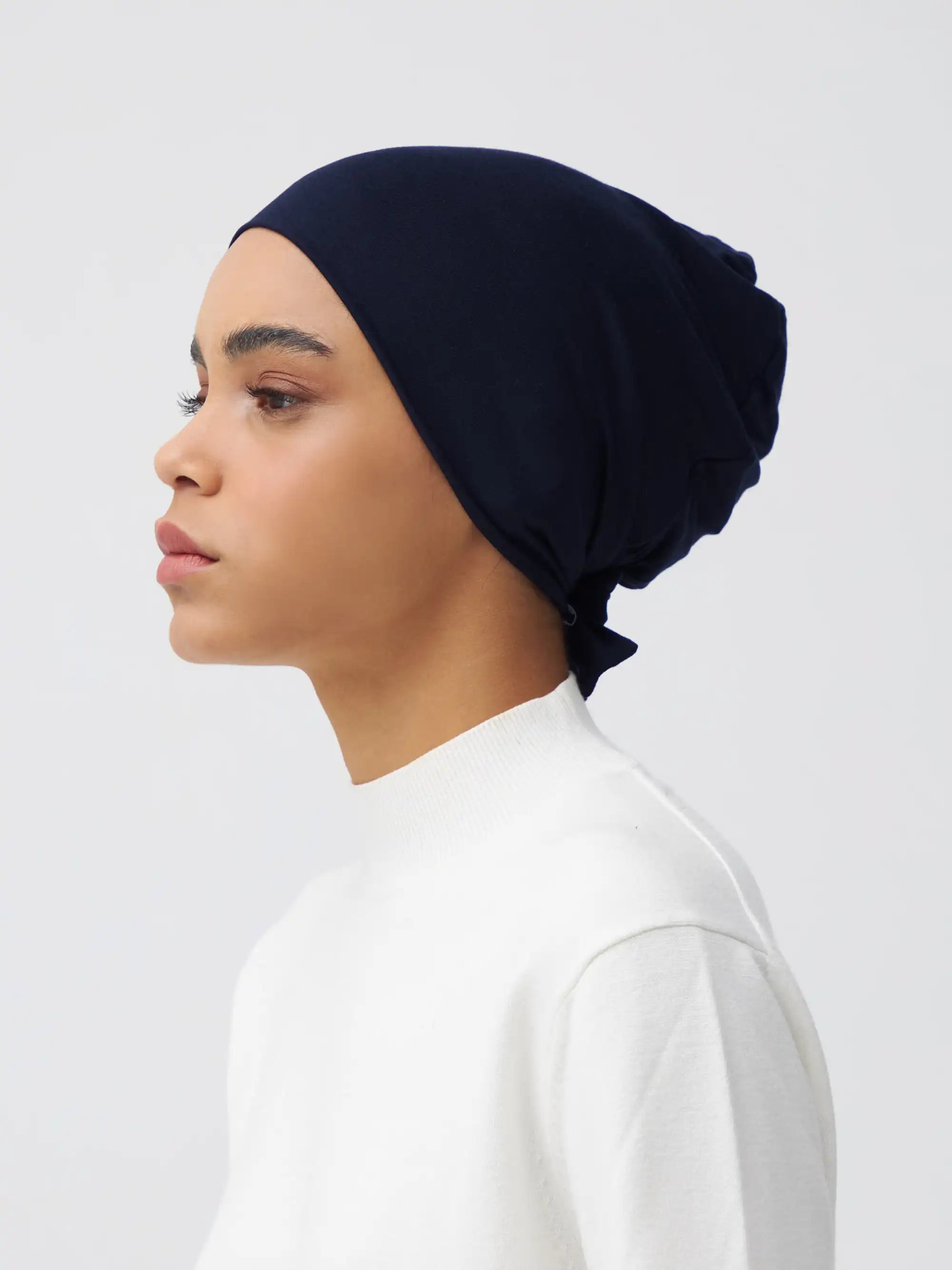 Tie Back Underscarf - Navy