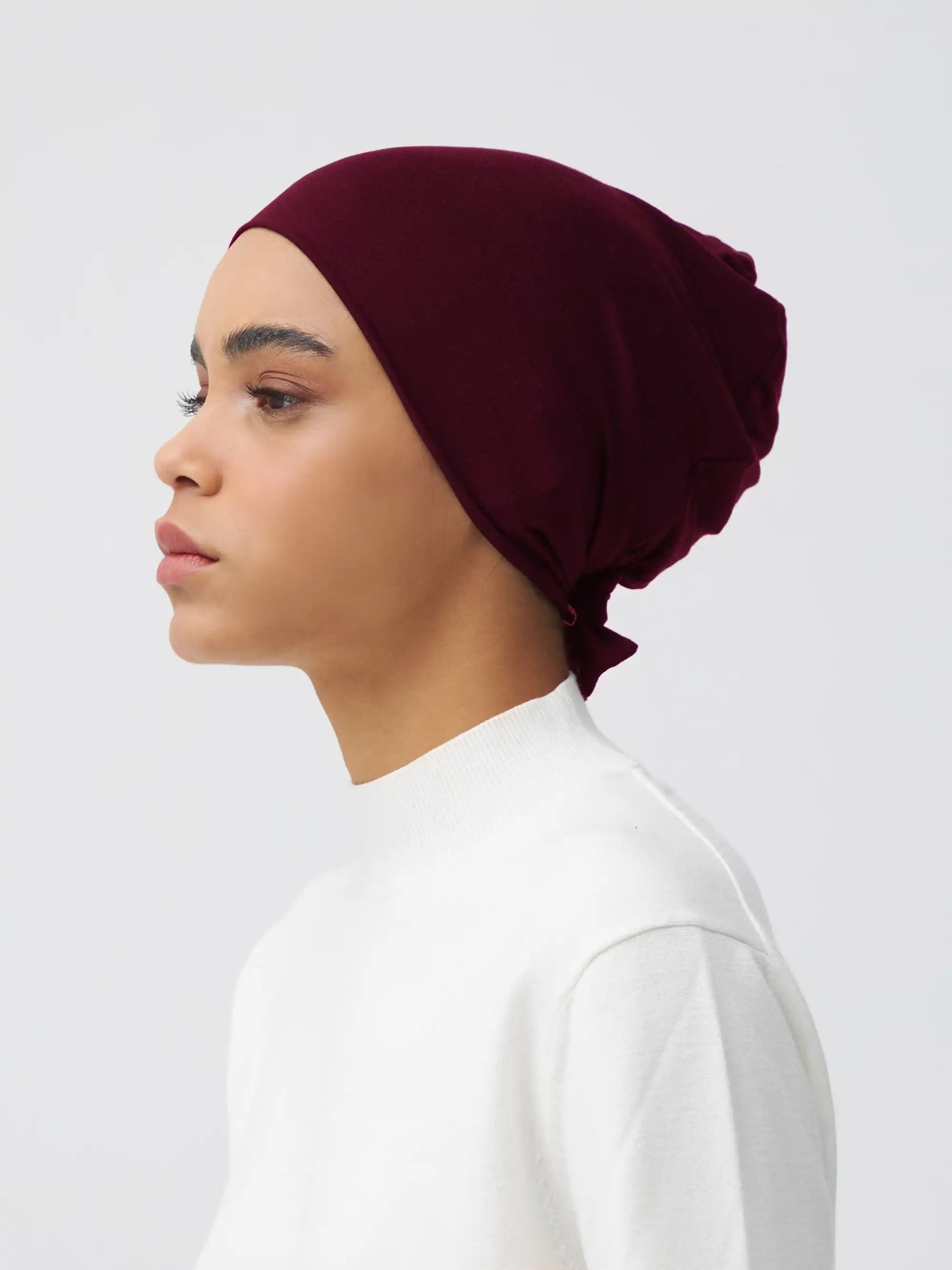 Tie Back Underscarf - Burgundy
