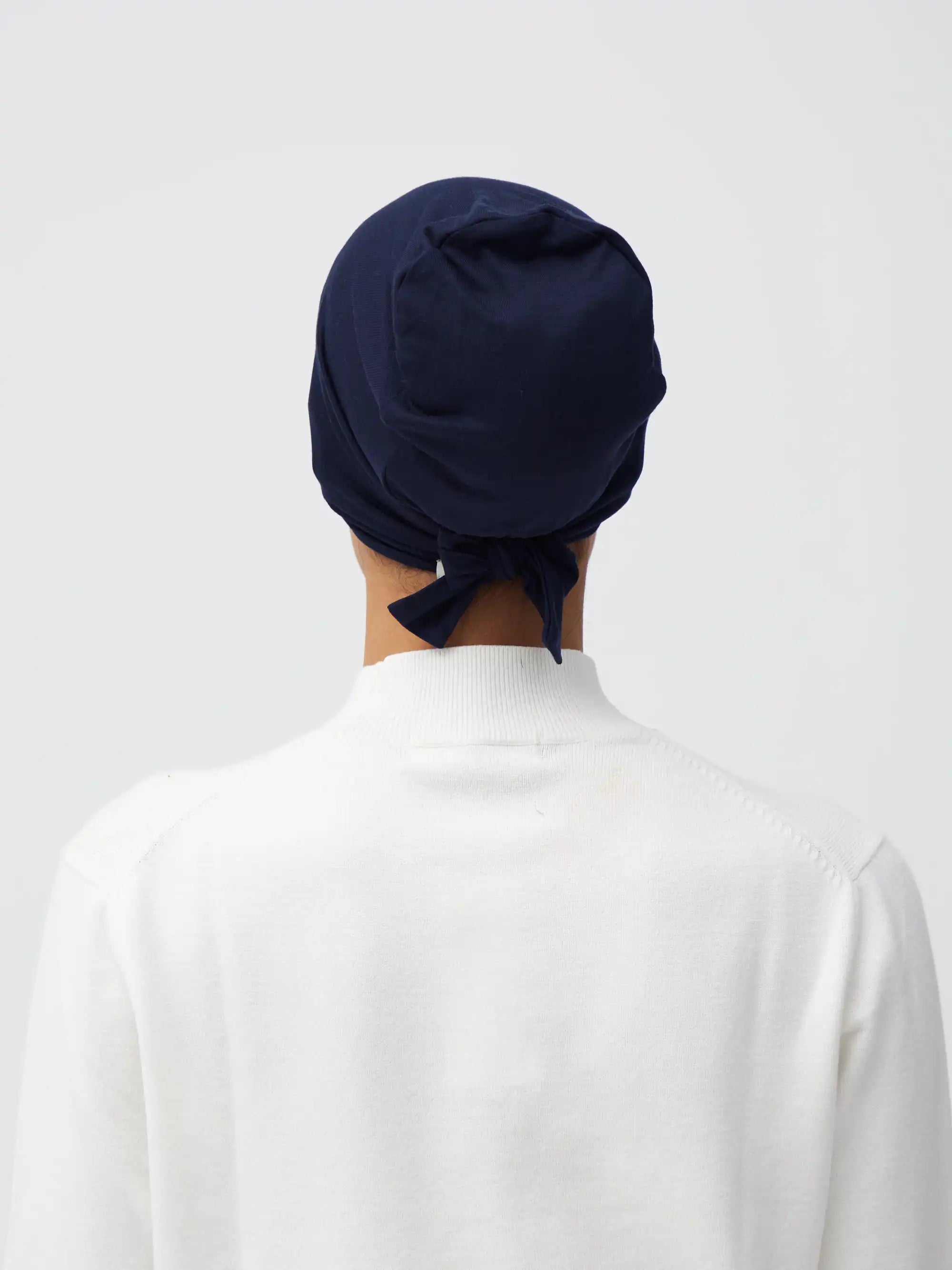 Tie Back Underscarf - Navy