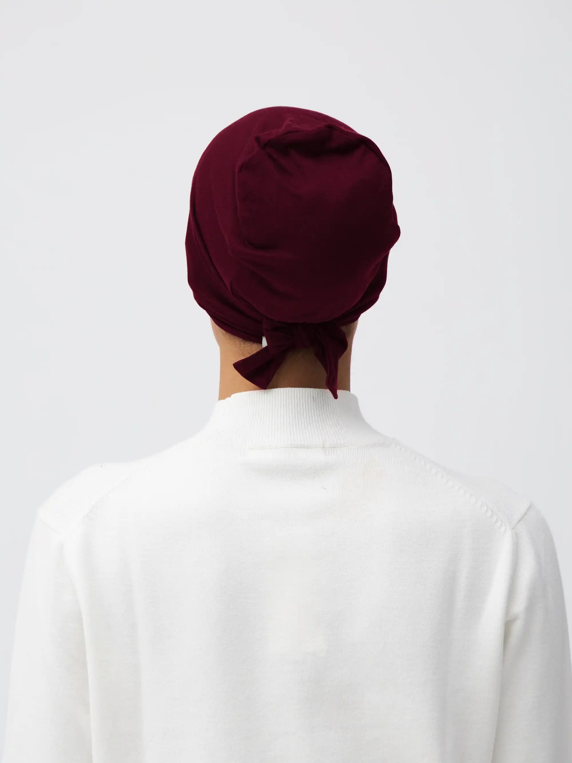 Tie Back Underscarf - Burgundy