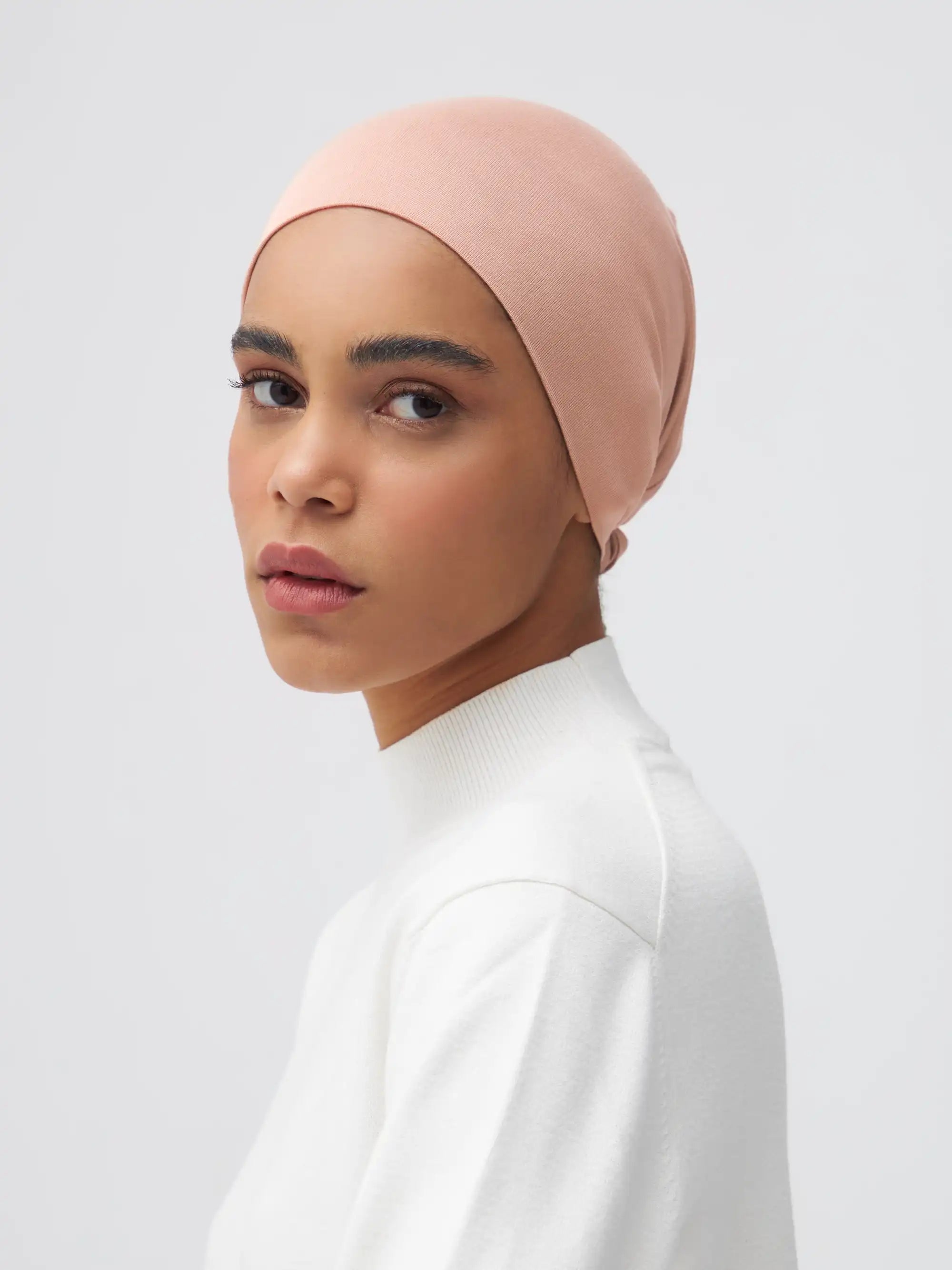 Tie Back Underscarf - Cream Pink