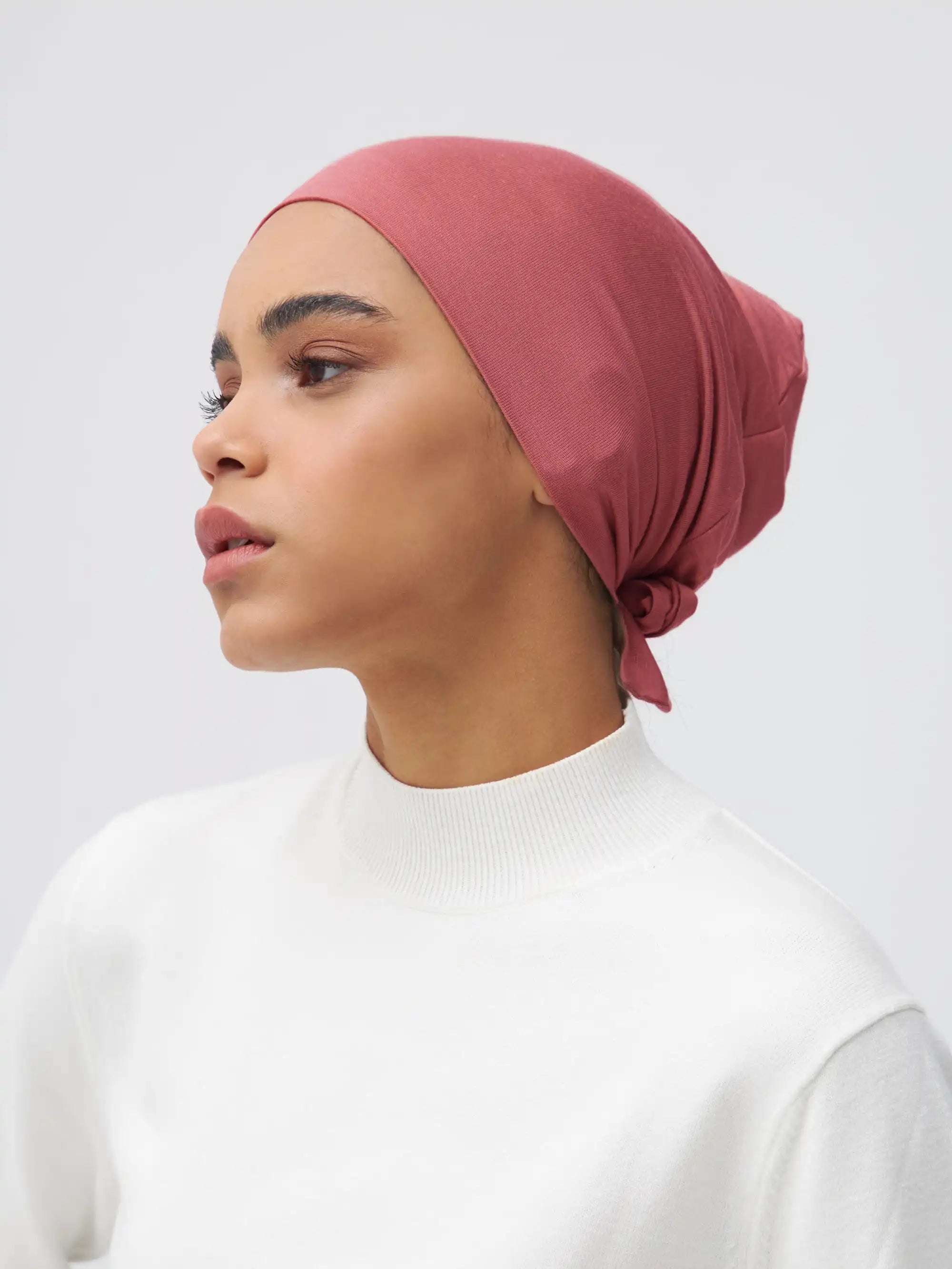 Tie Back Underscarf - Garnet Rose