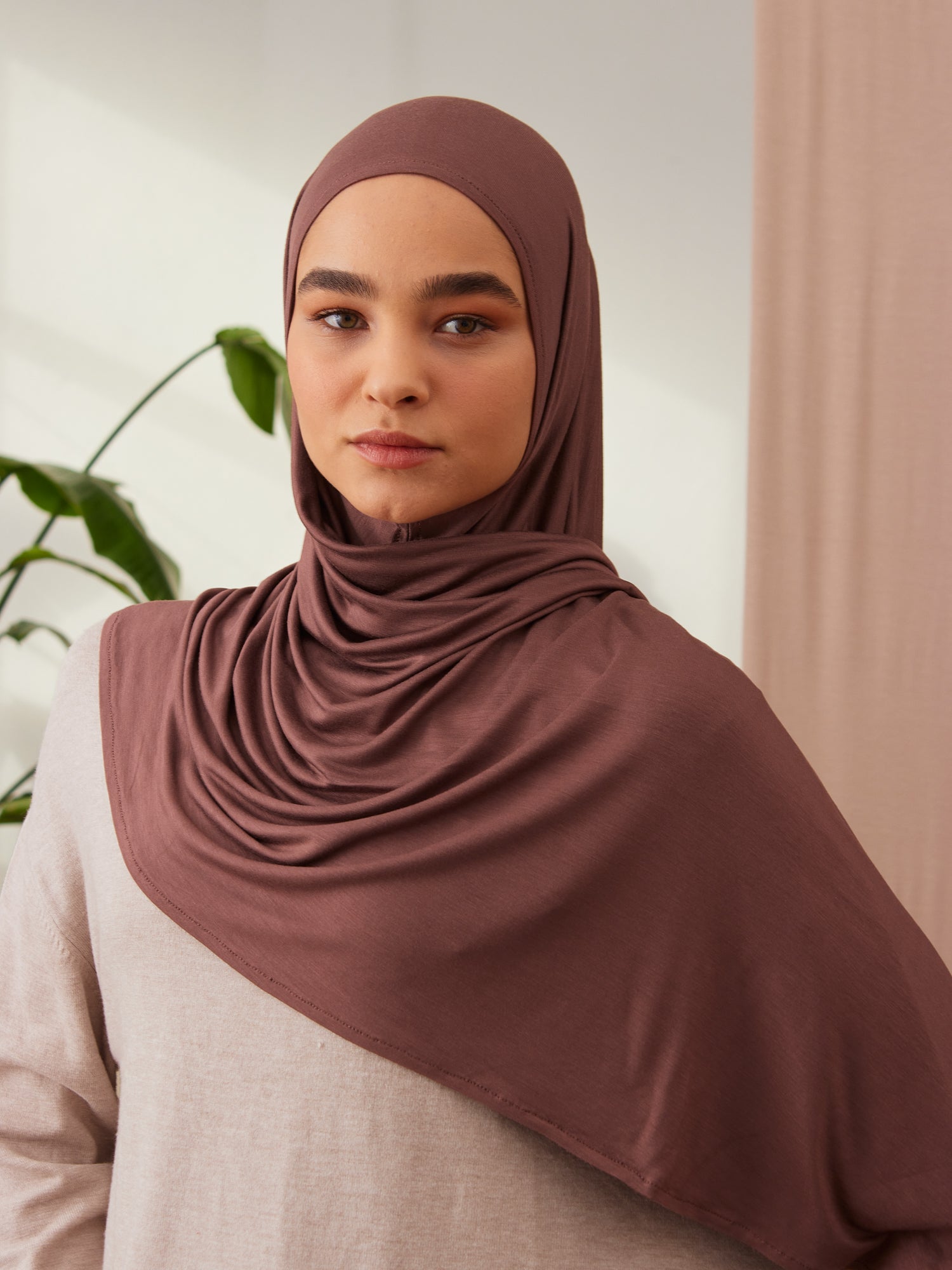 Instant Premium Jersey Hijabs - Cappucino
