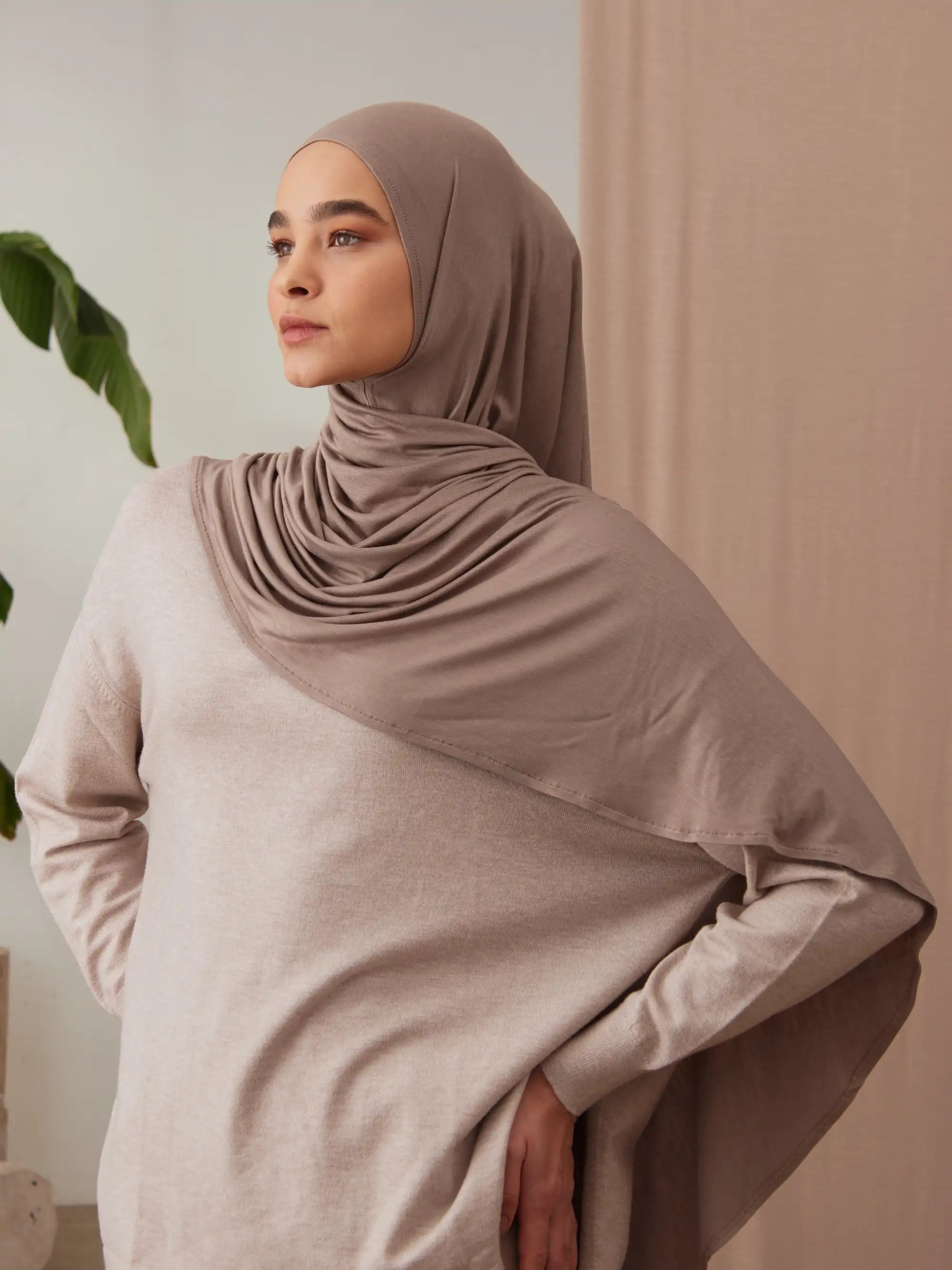 Small Instant Premium Jersey Hijabs - Desert