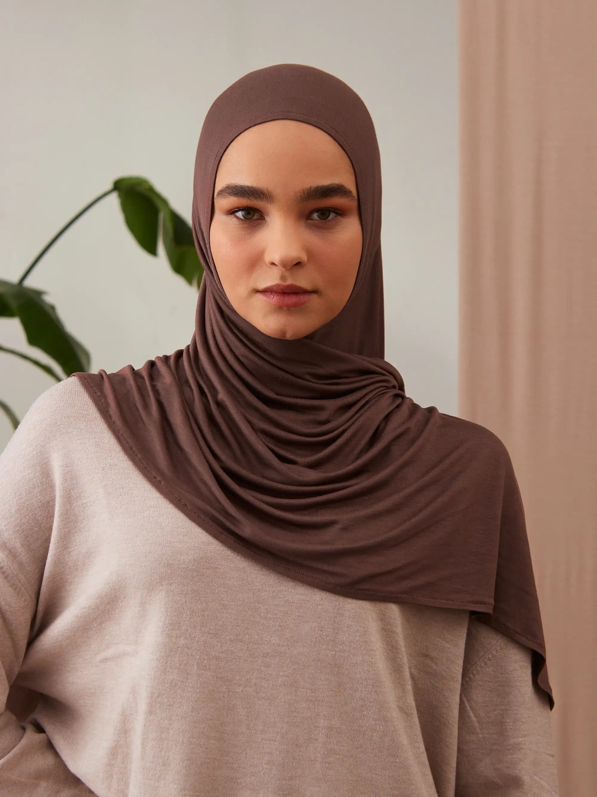 Instant Premium Jersey Hijabs - Mocha