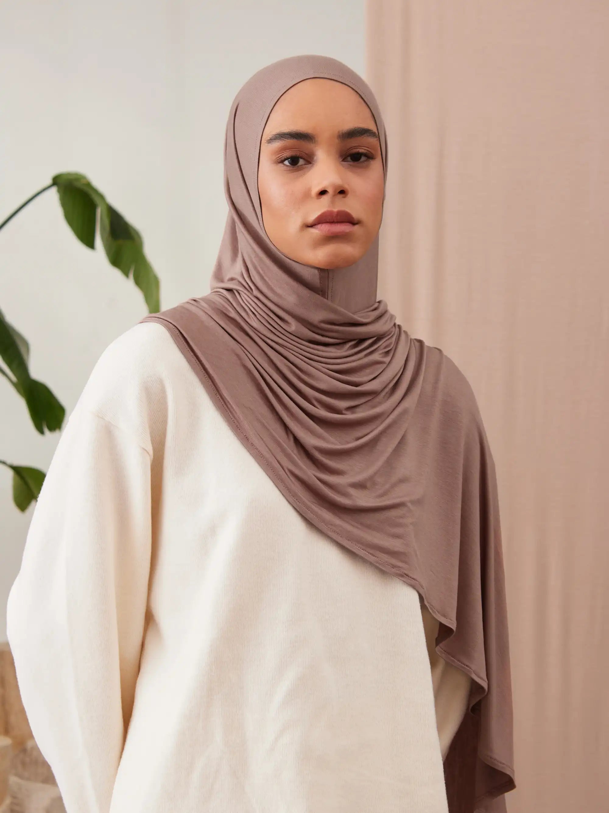 Instant Premium Jersey Hijabs - Mocha Mousse