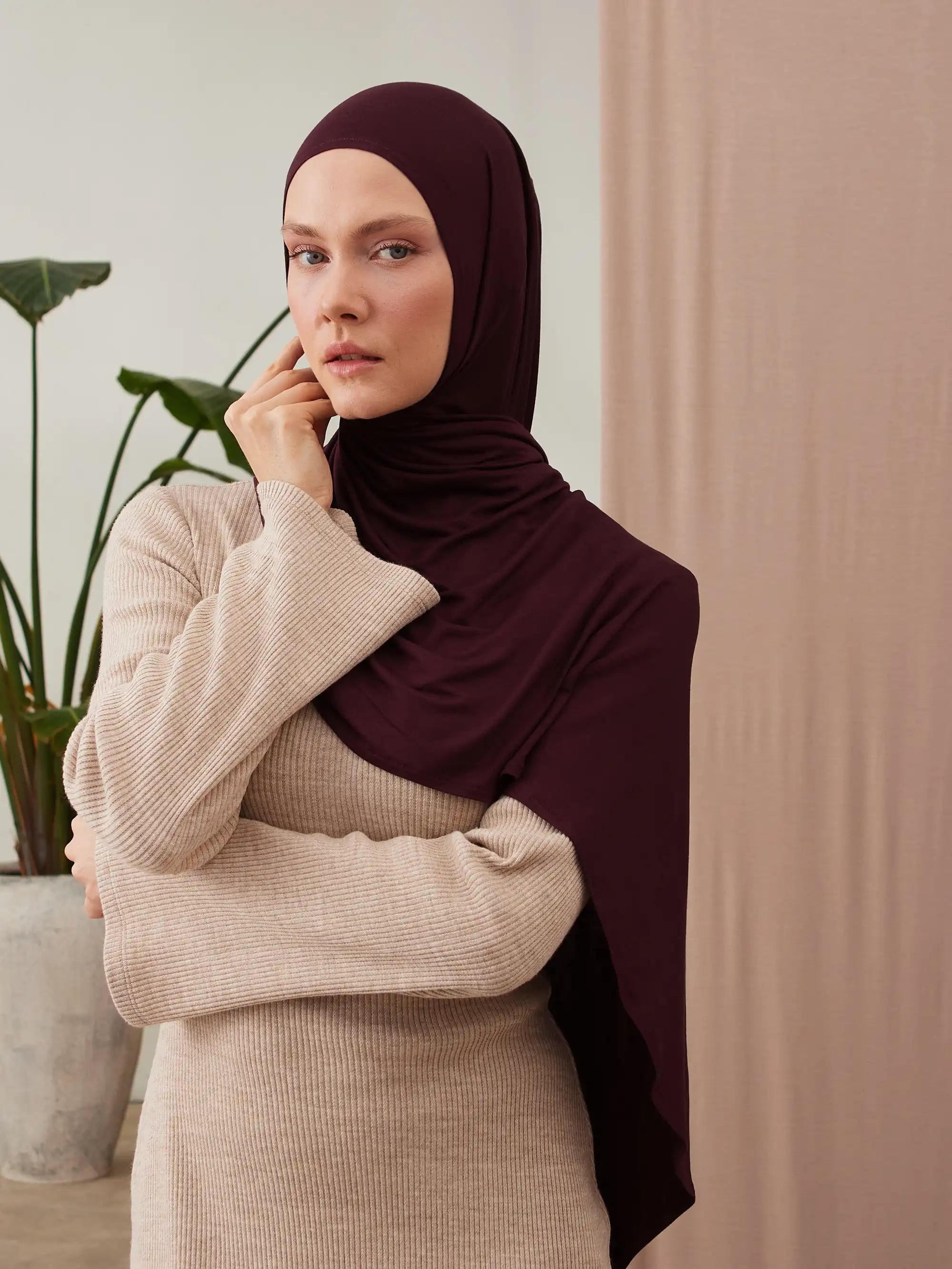 Small Instant Premium Jersey Hijabs - Port Royale