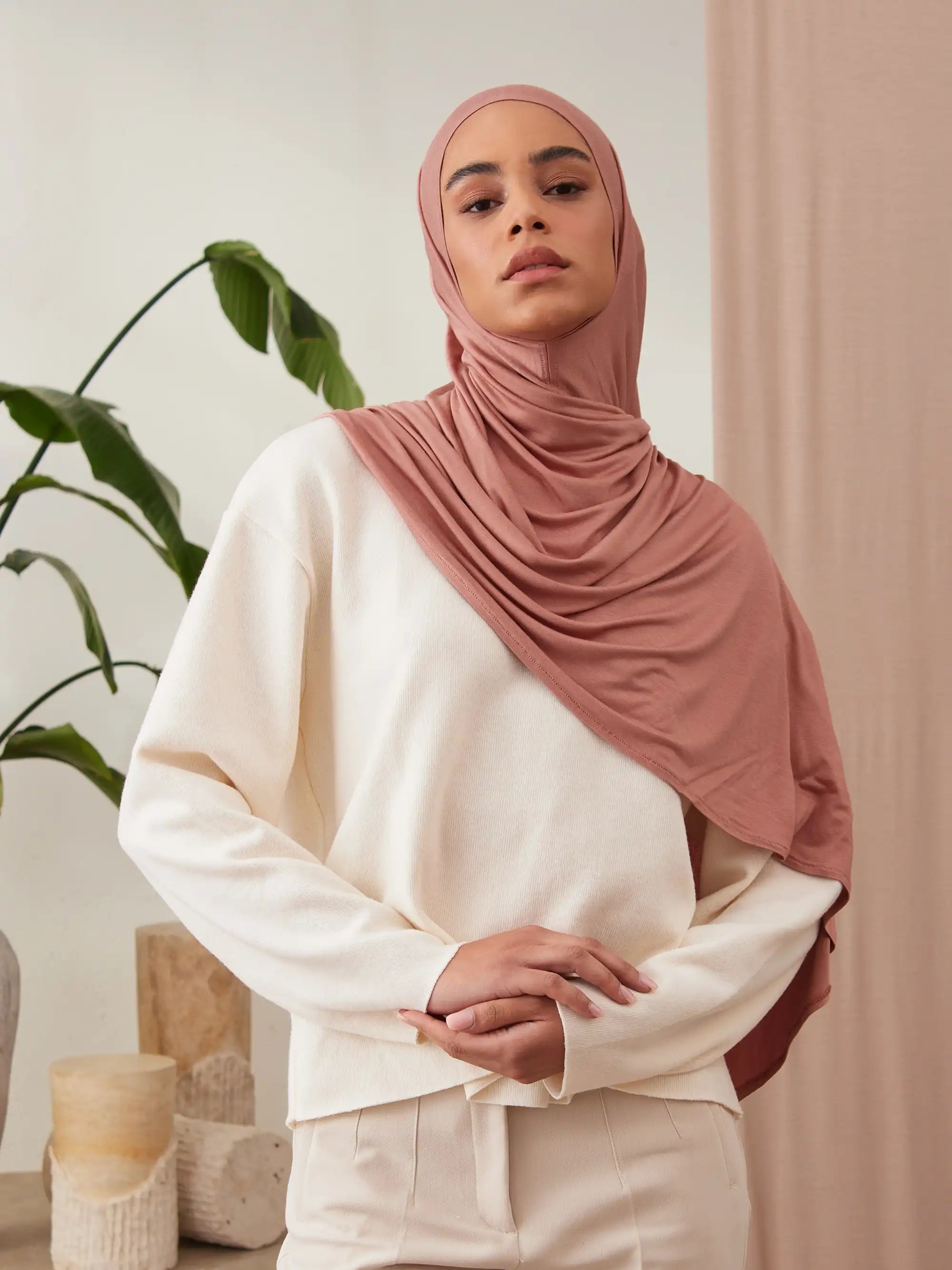 Instant Premium Jersey Hijabs - Terracotta