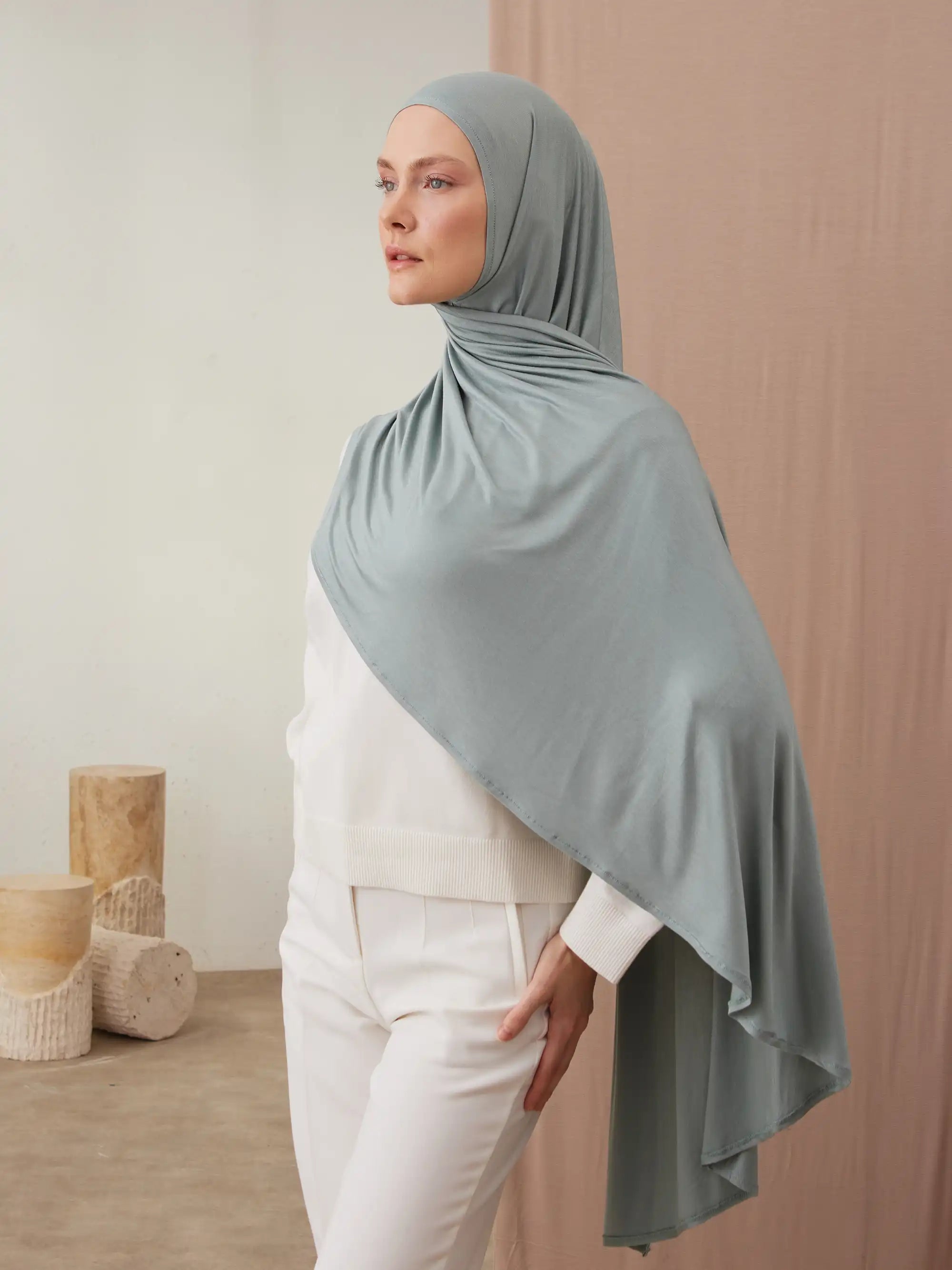 Small Instant Premium Jersey Hijabs - Mint