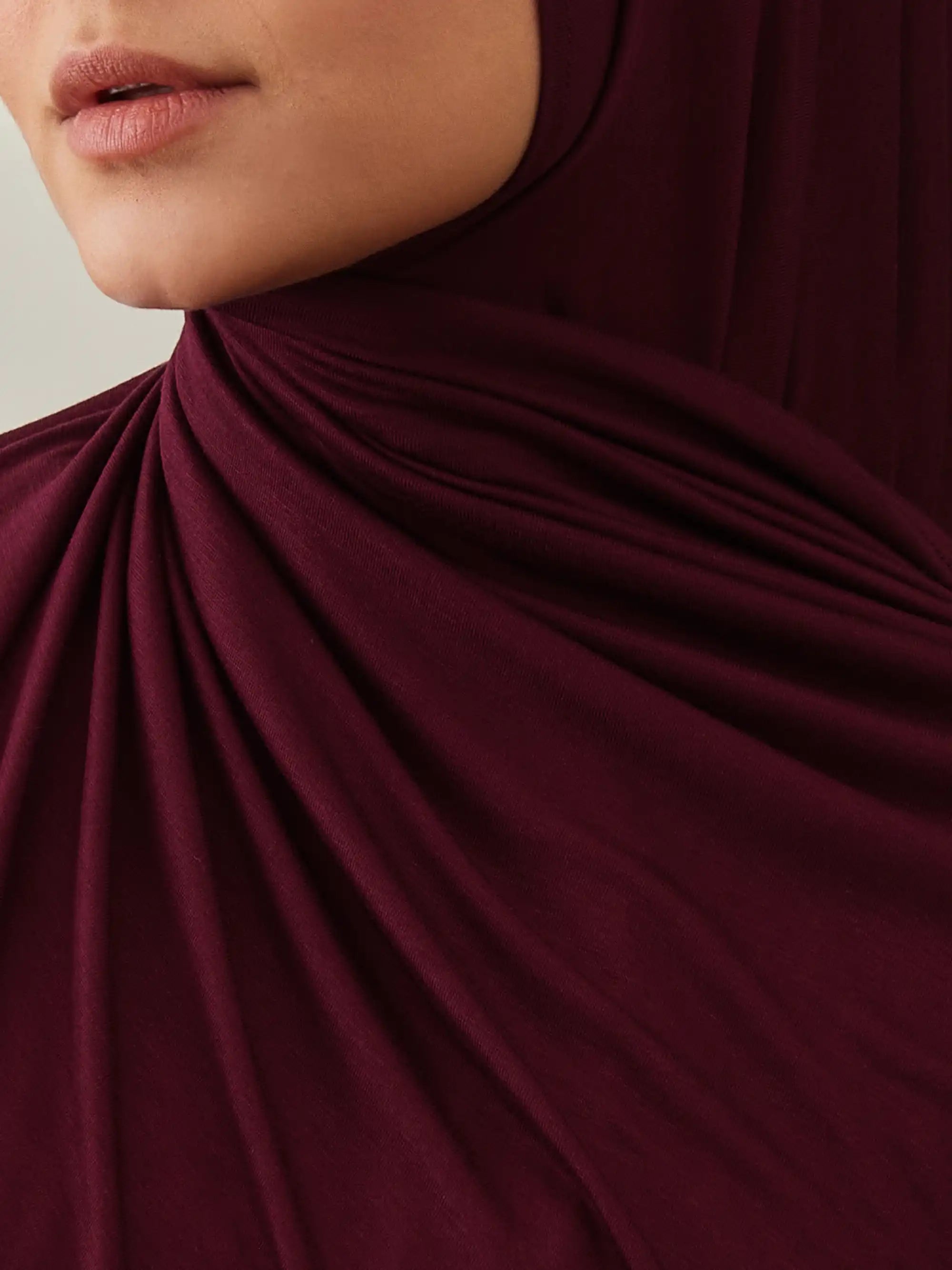 Instant Premium Jersey Hijabs - Burgundy