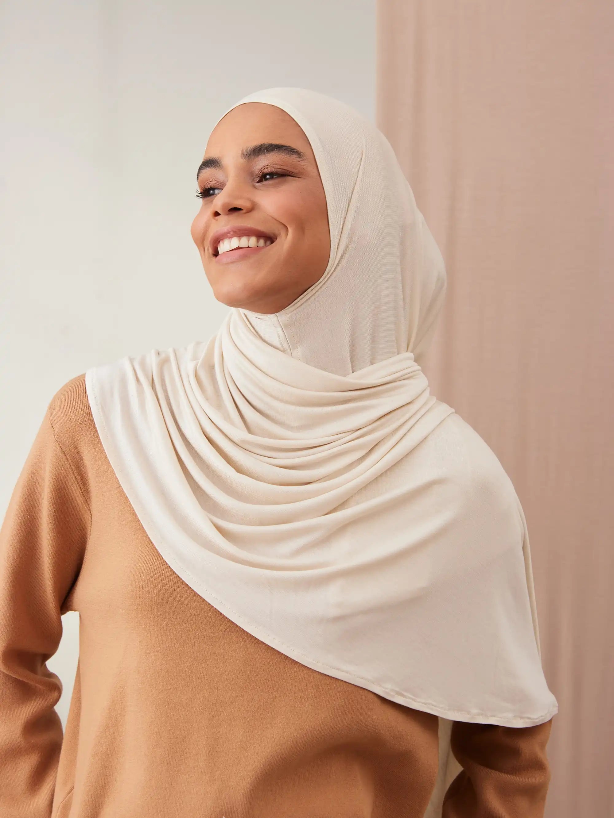 Instant Premium Jersey Hijabs - Off White