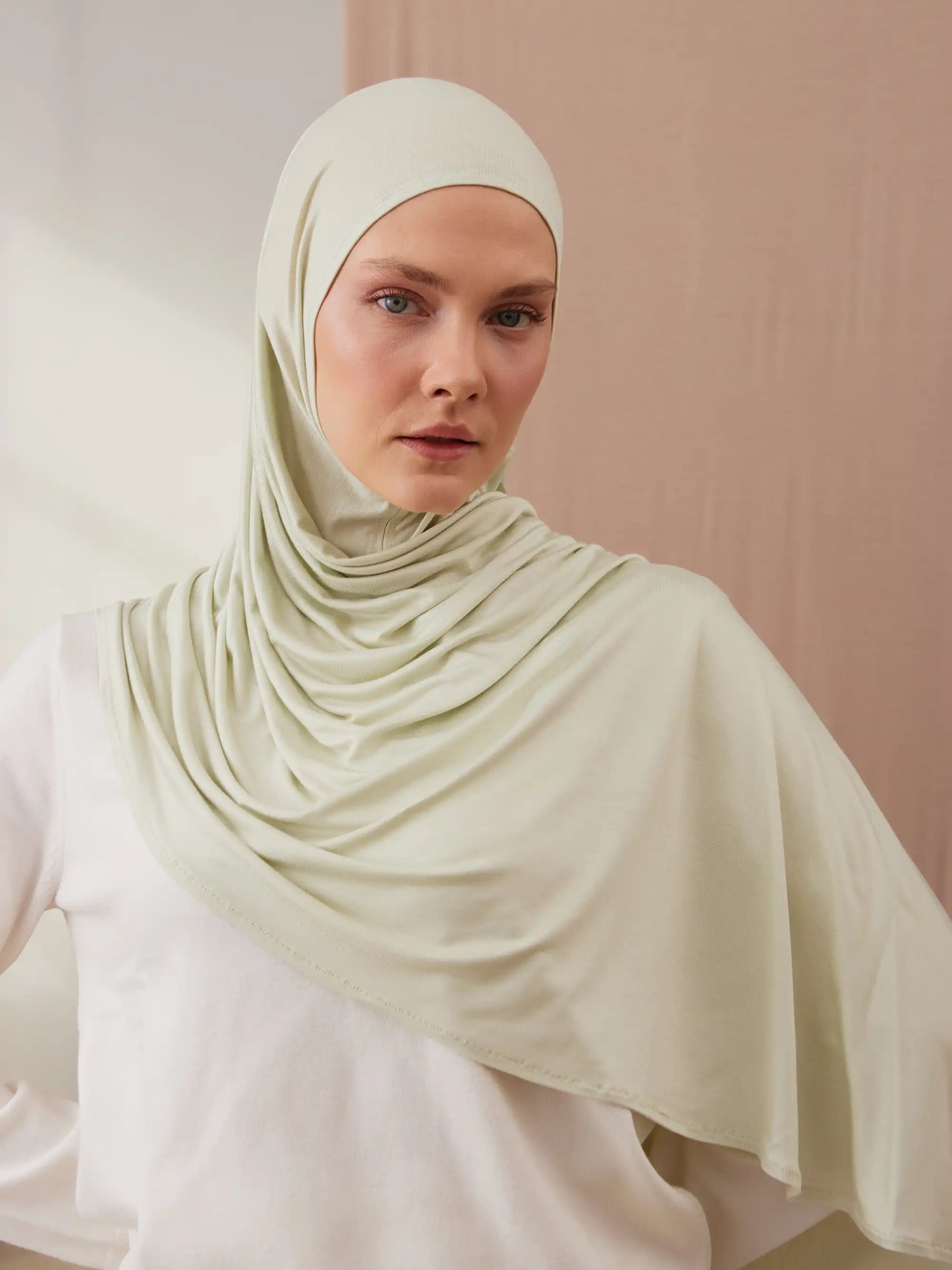 Small Instant Premium Jersey Hijabs - Lime Cream