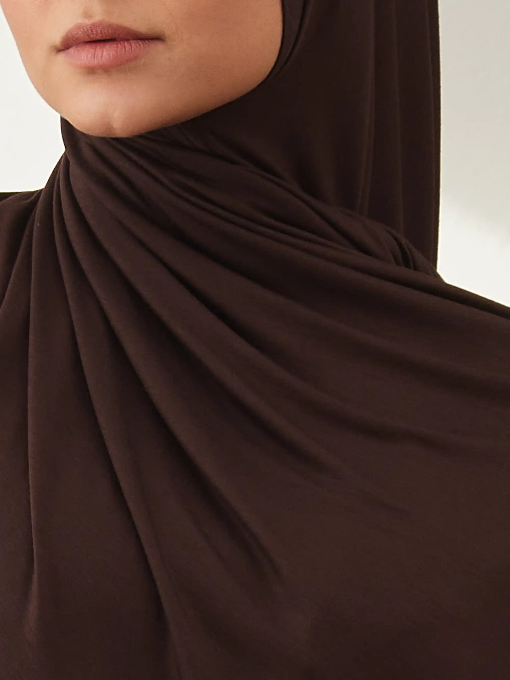 Instant Premium Jersey Hijabs - Coffee Bean