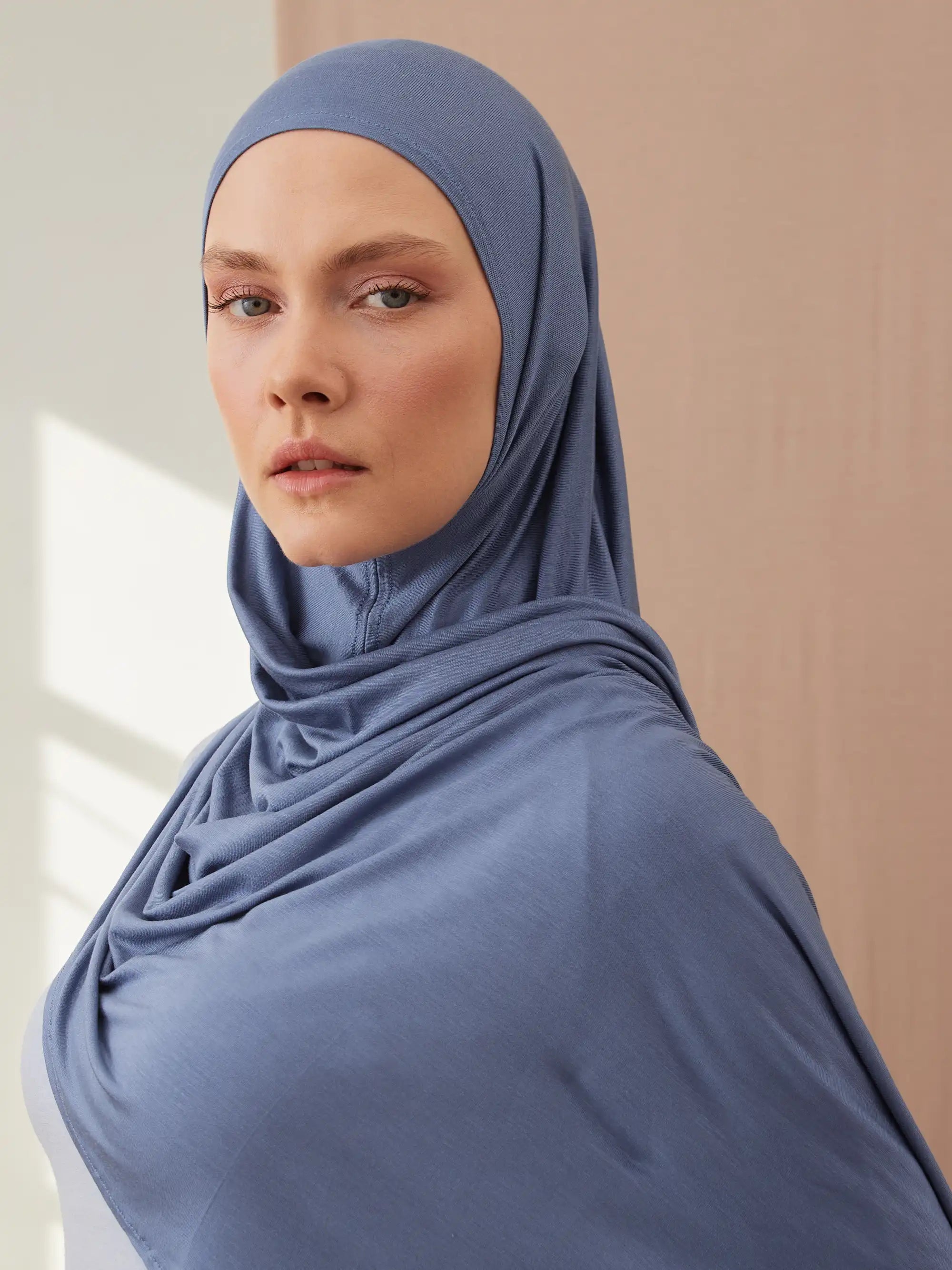 Instant Premium Jersey Hijabs - Denim