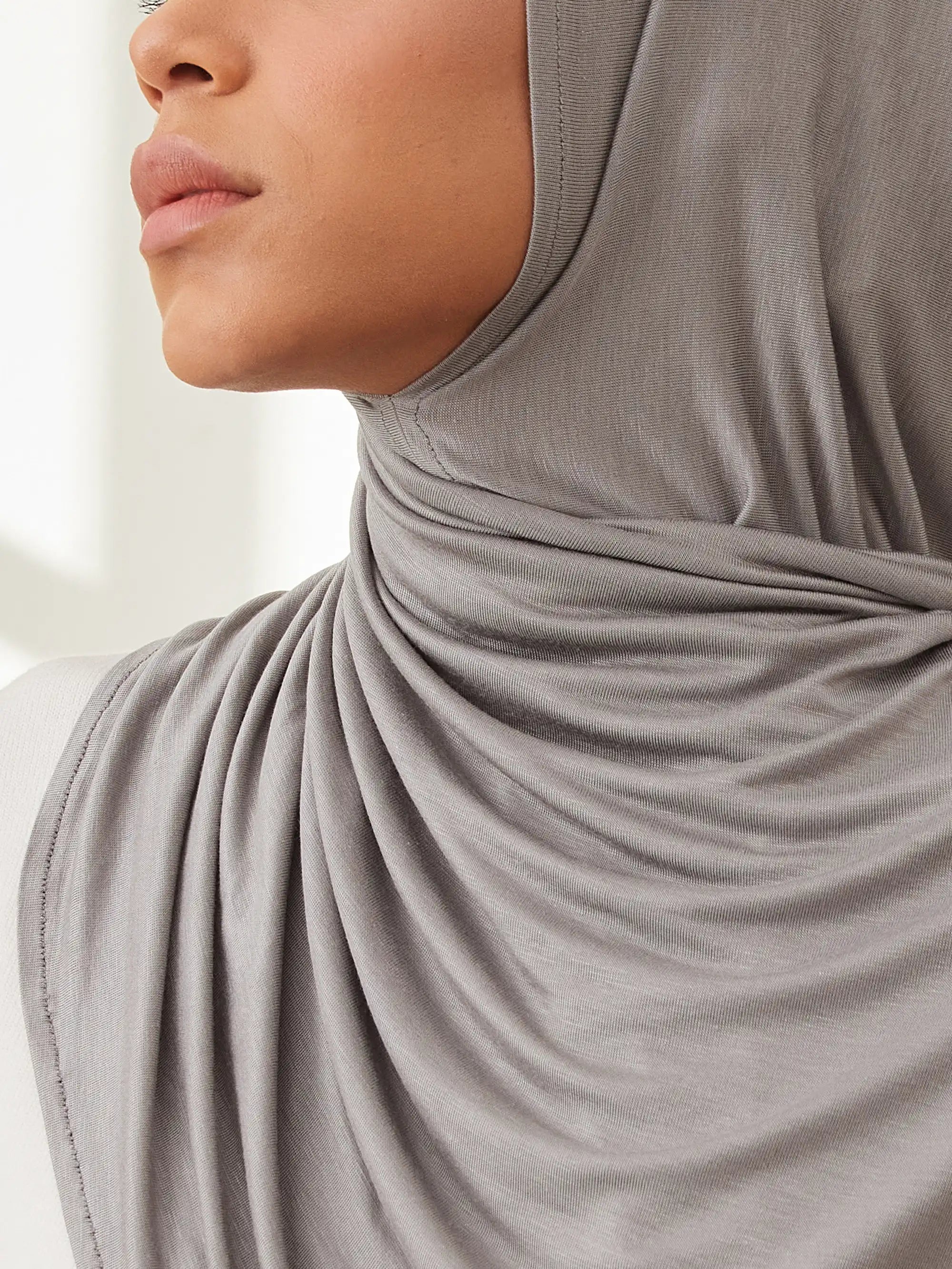 Small Instant Premium Jersey Hijabs - Silver