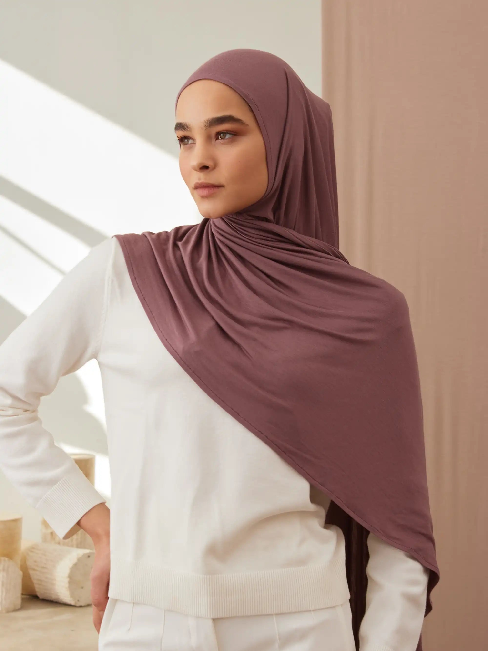 Small Instant Premium Jersey Hijabs - Rose Taupe