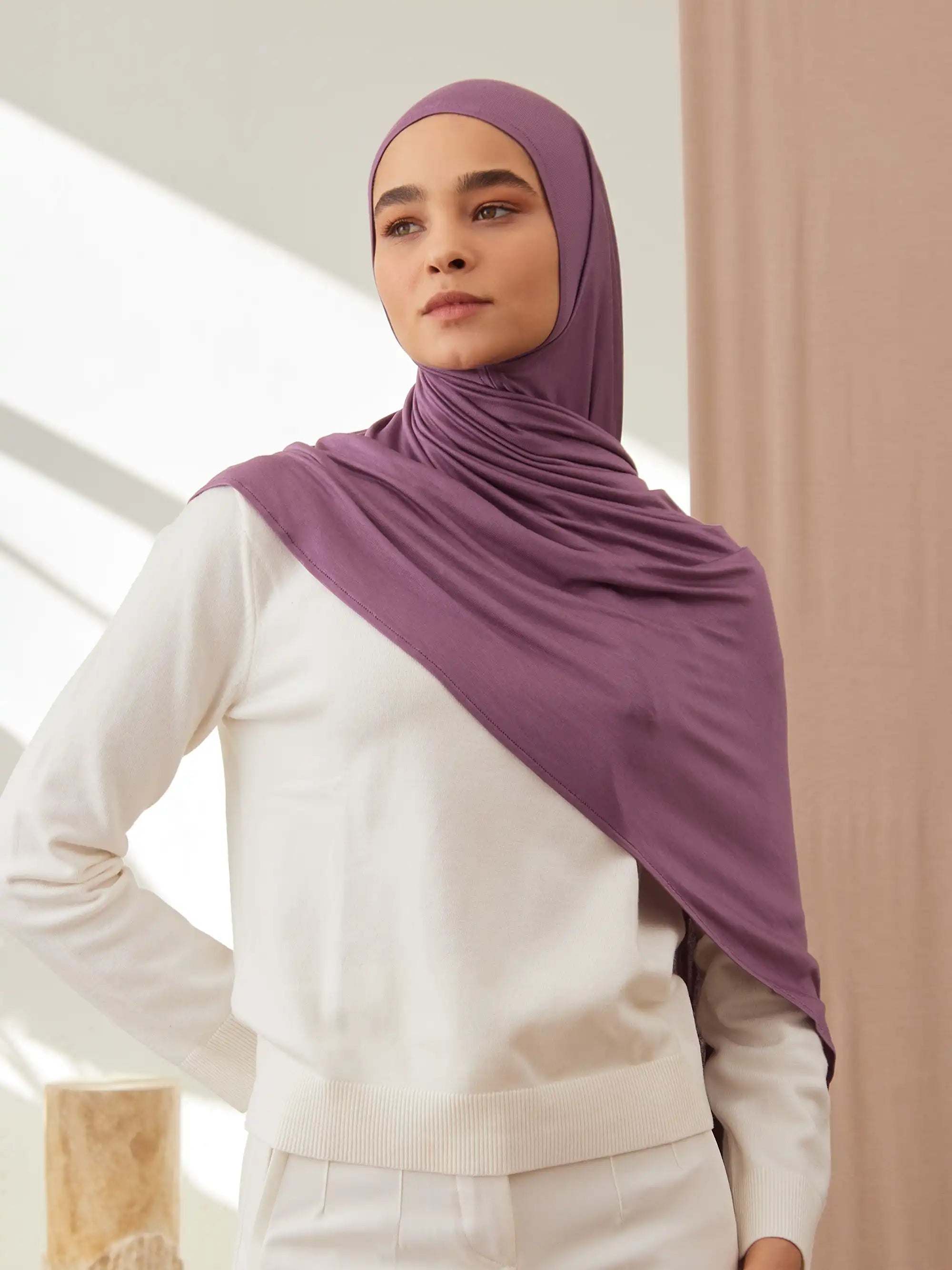 Instant Premium Jersey Hijabs - Orchid