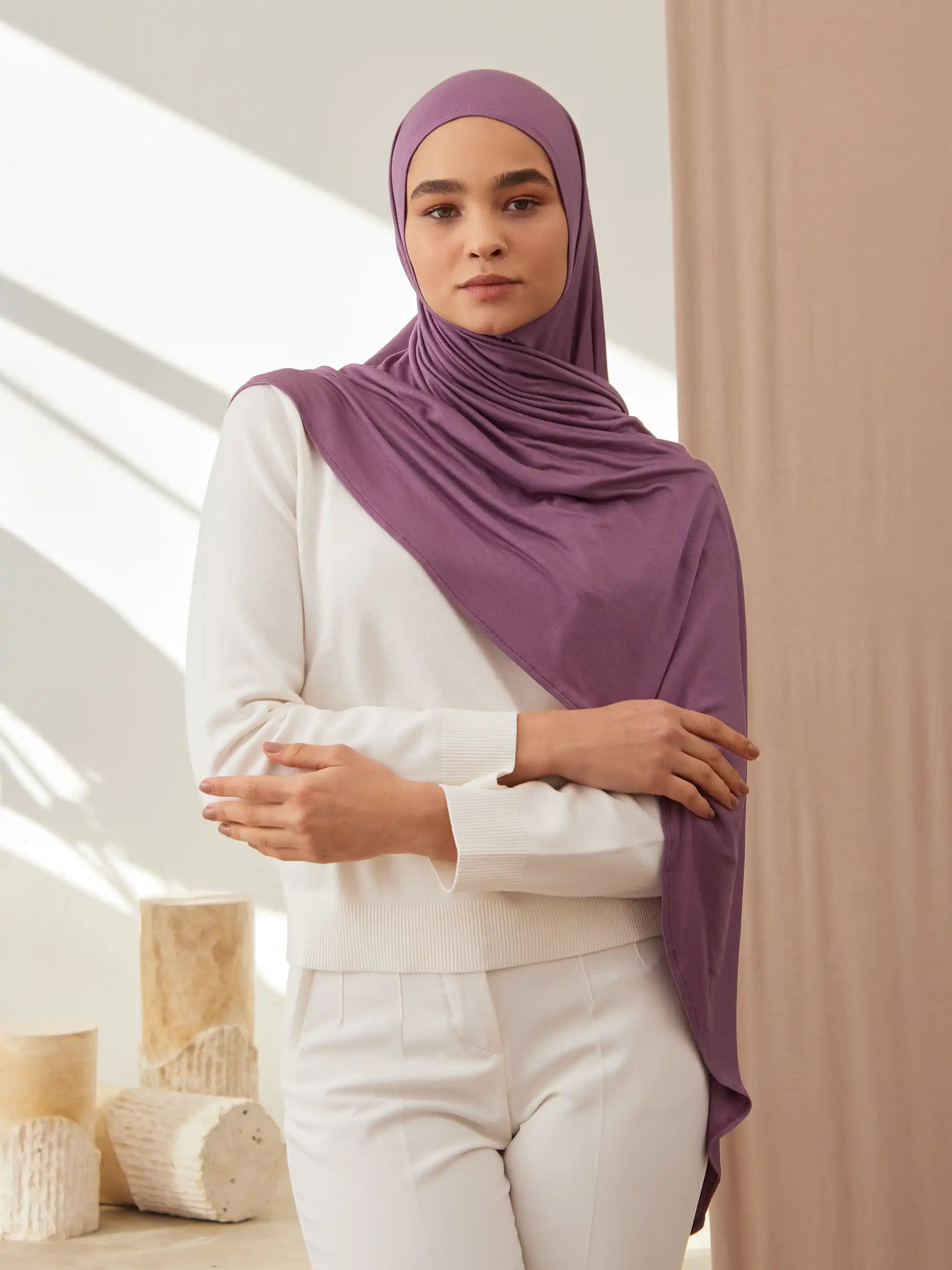 Instant Premium Jersey Hijabs - Orchid