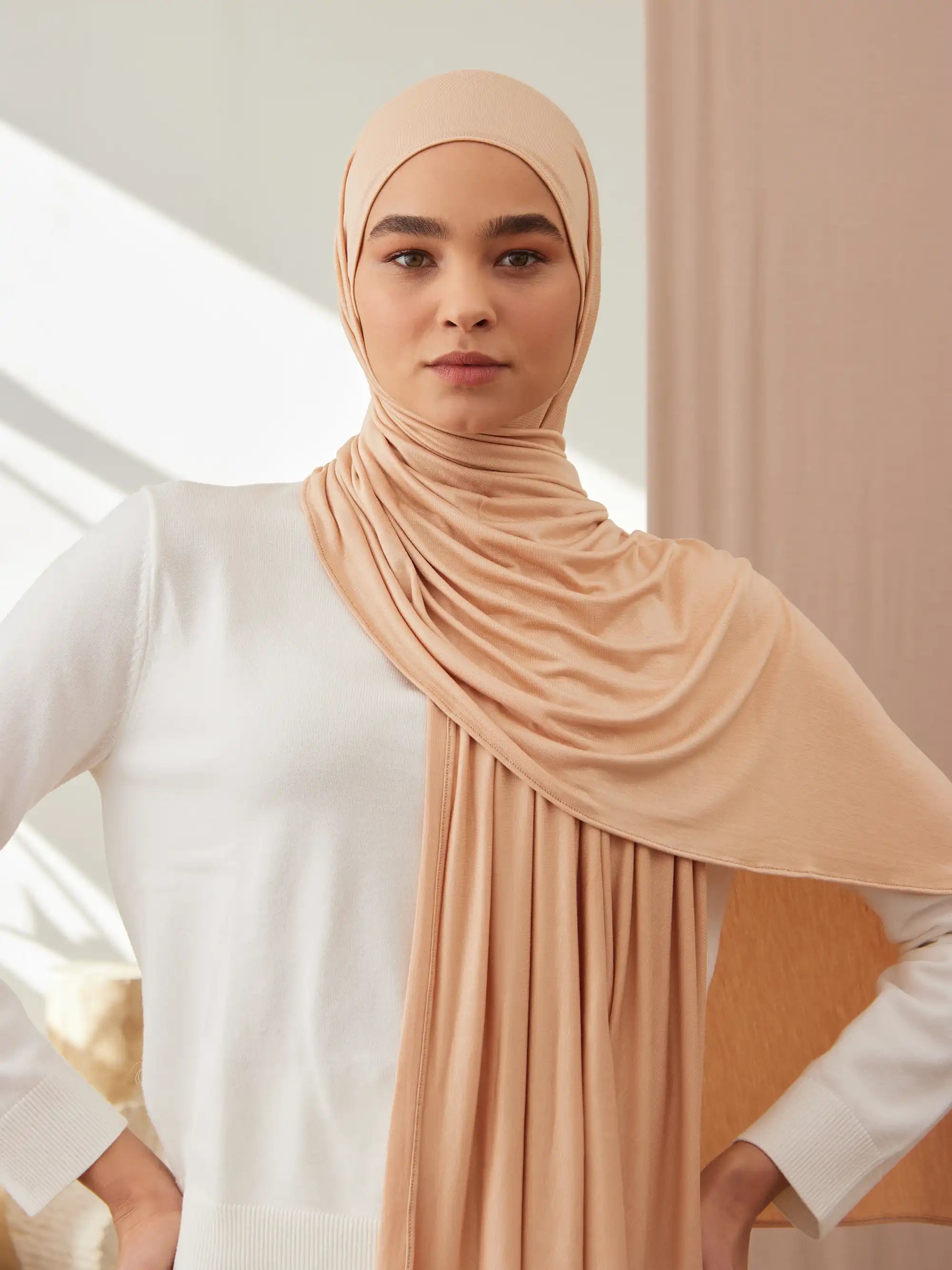 Small Premium Jersey Hijab - Beach Sand
