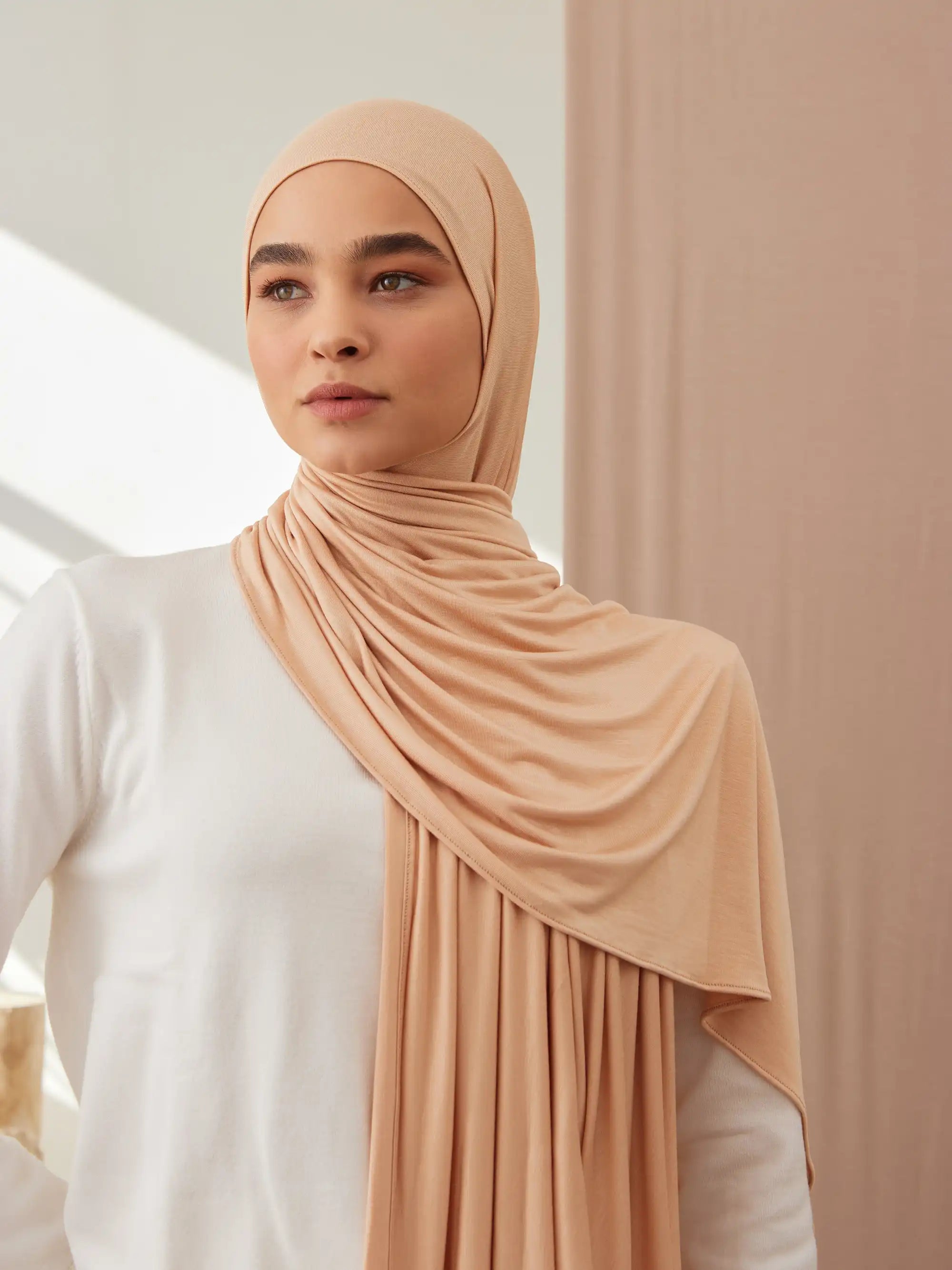 Small Premium Jersey Hijab - Beach Sand