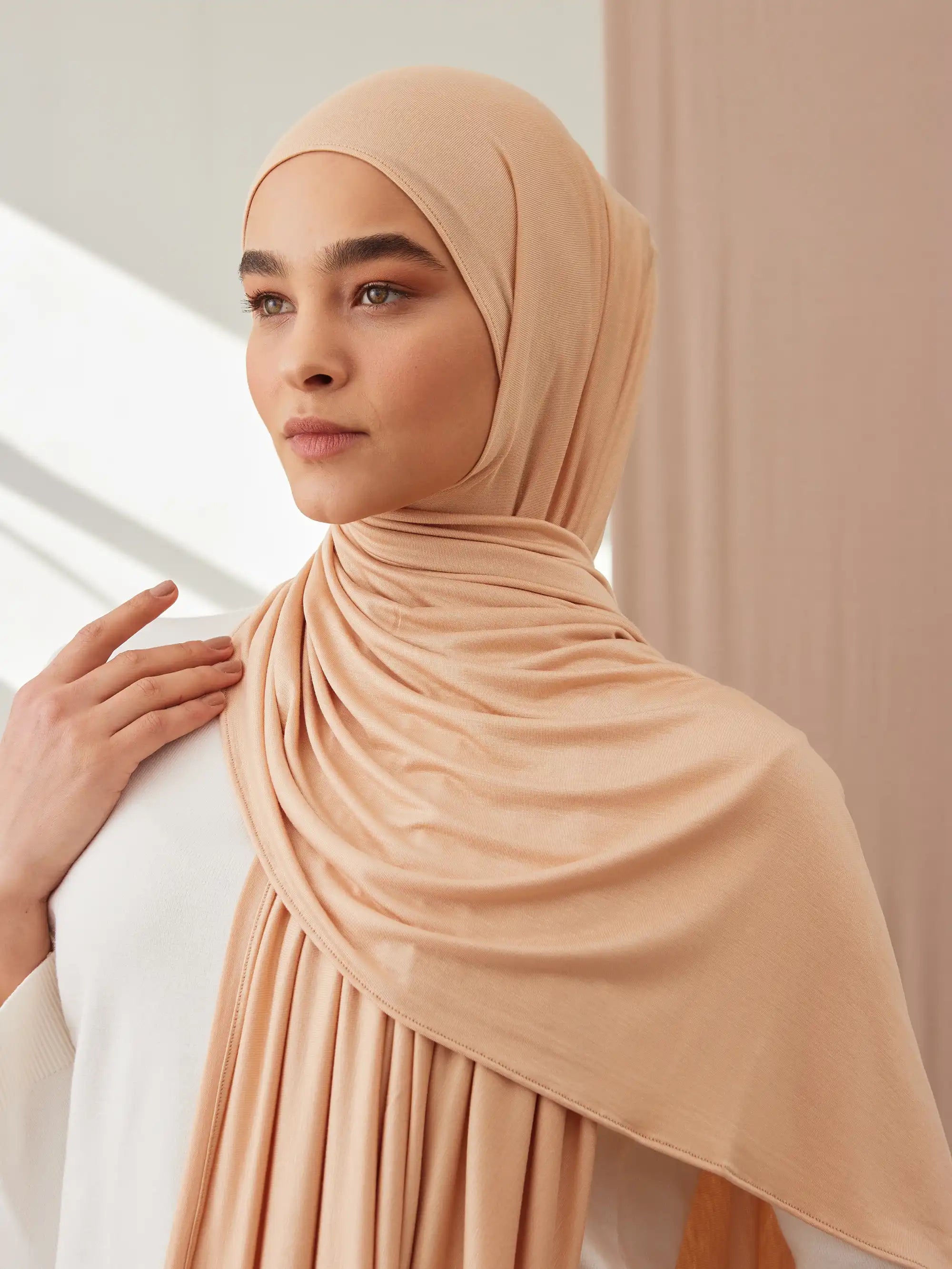 Small Premium Jersey Hijab - Beach Sand