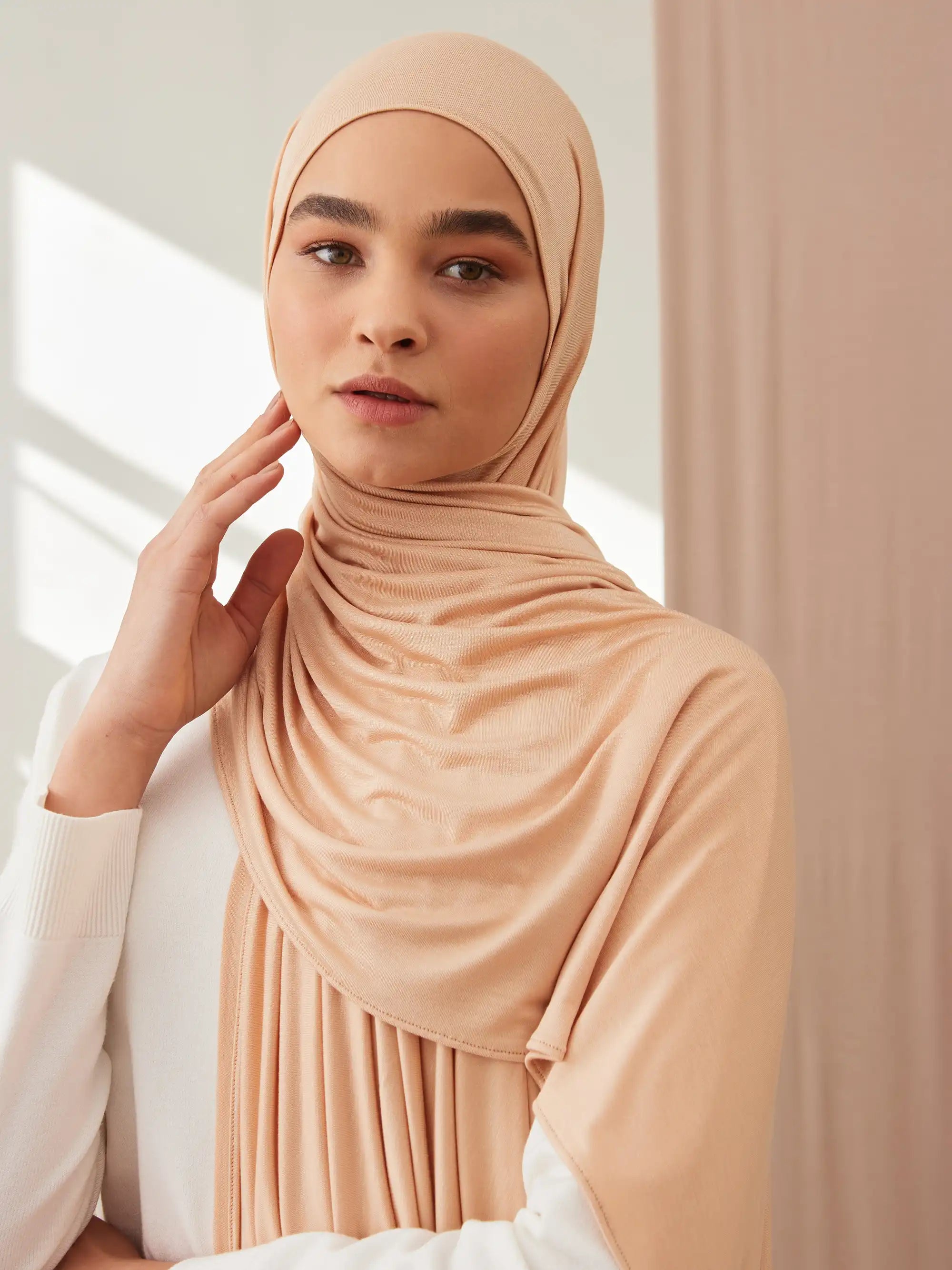 Small Premium Jersey Hijab - Beach Sand