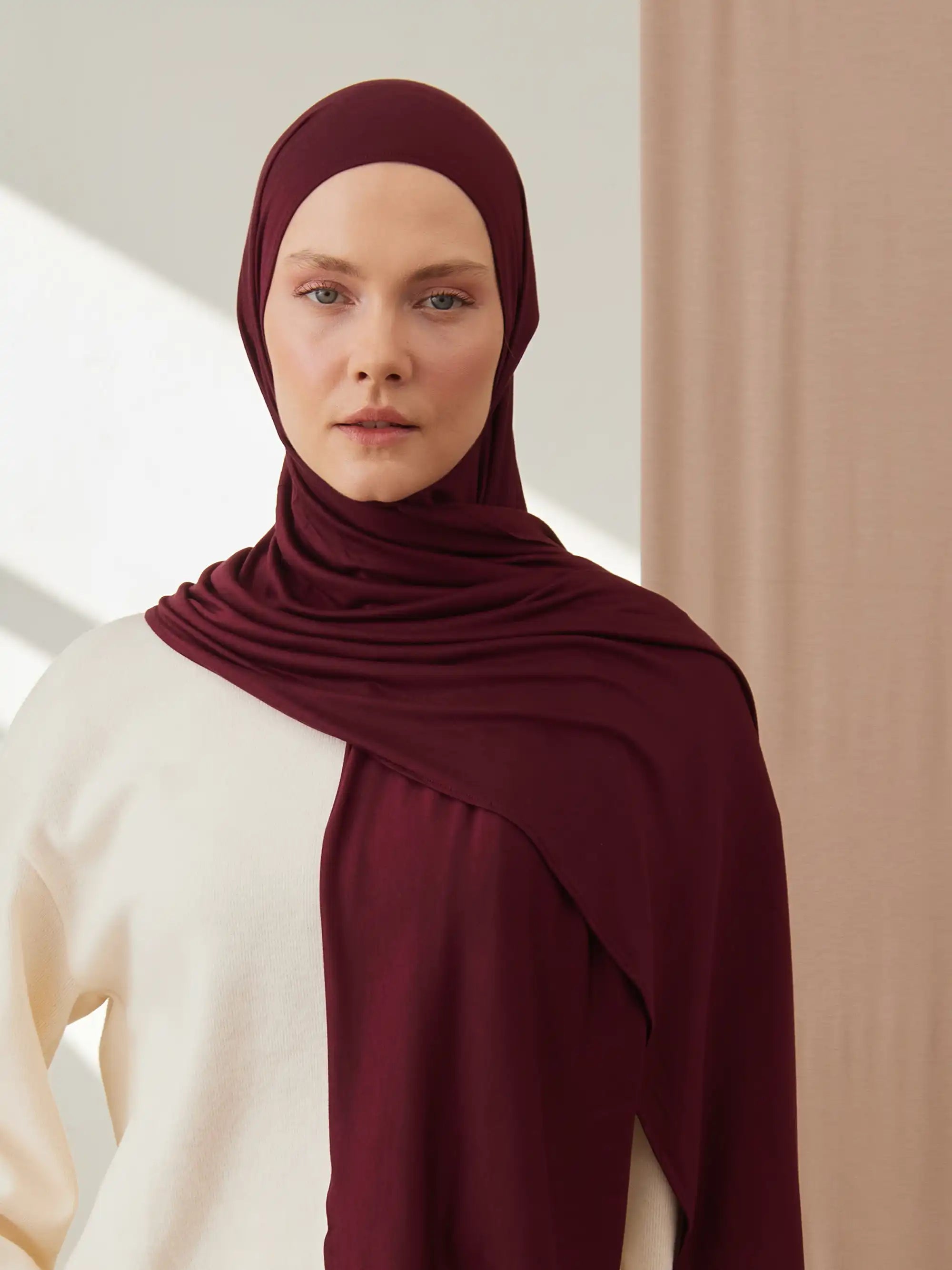 Premium Jersey Hijab - Burgundy
