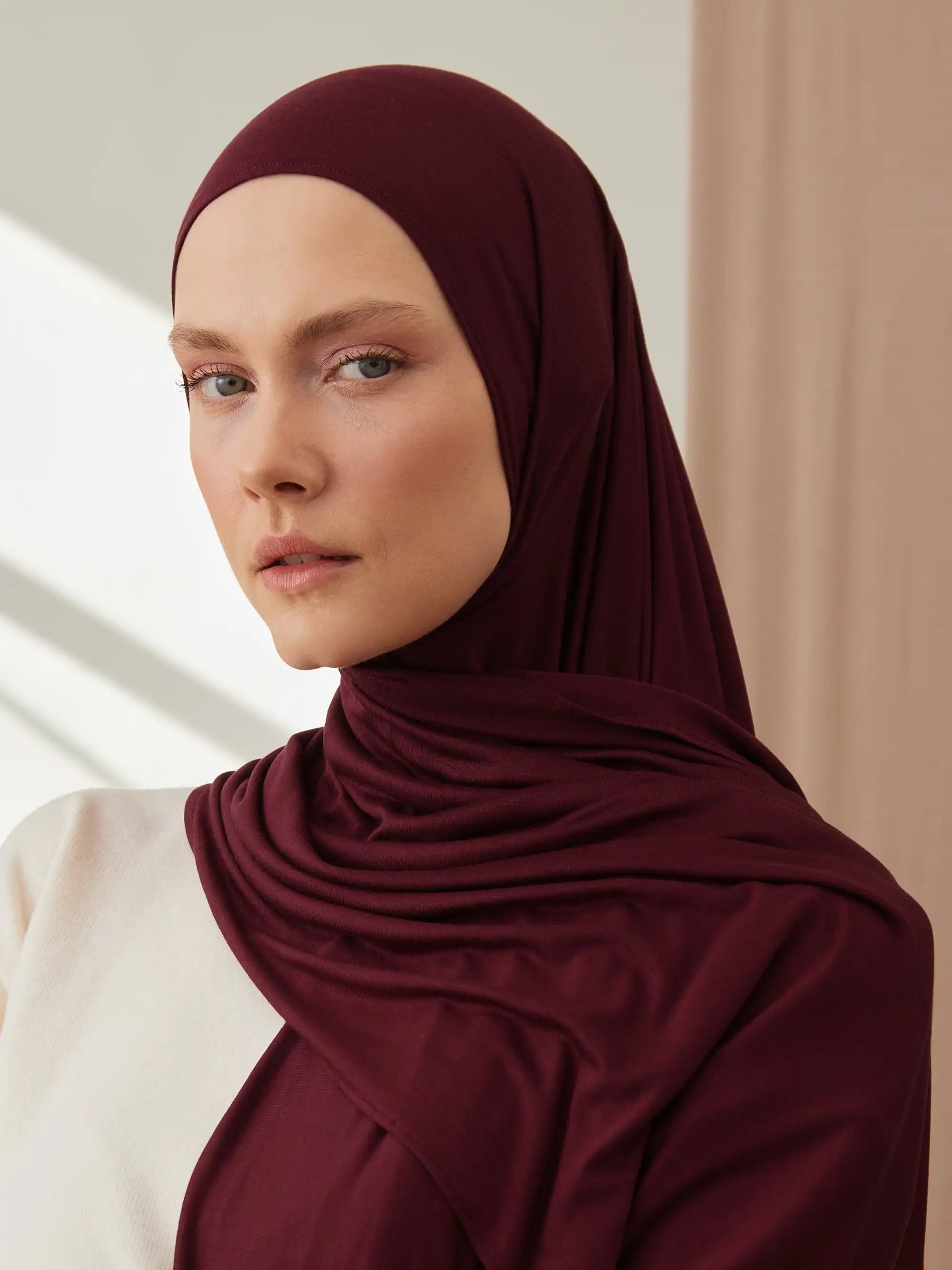 Premium Jersey Hijab - Burgundy