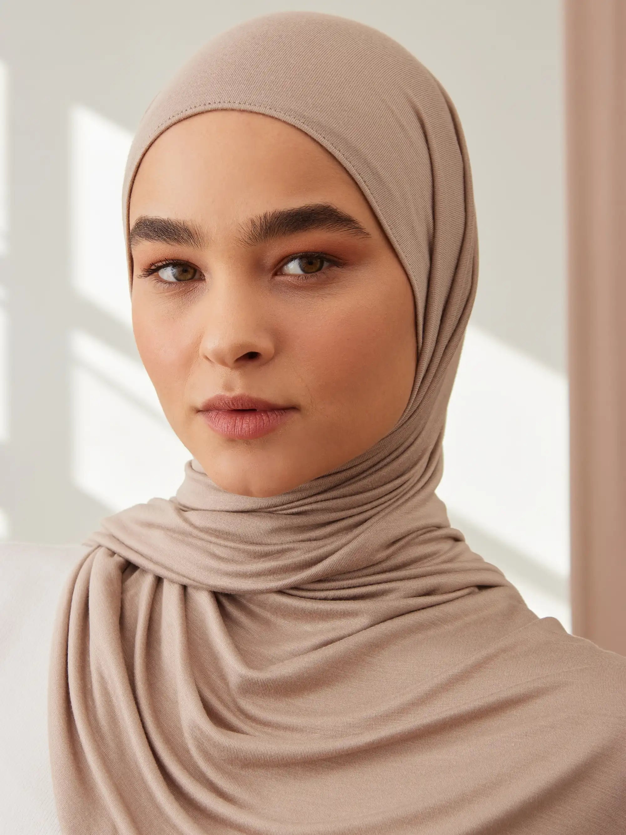 Small Premium Jersey Hijab - Warm Sand