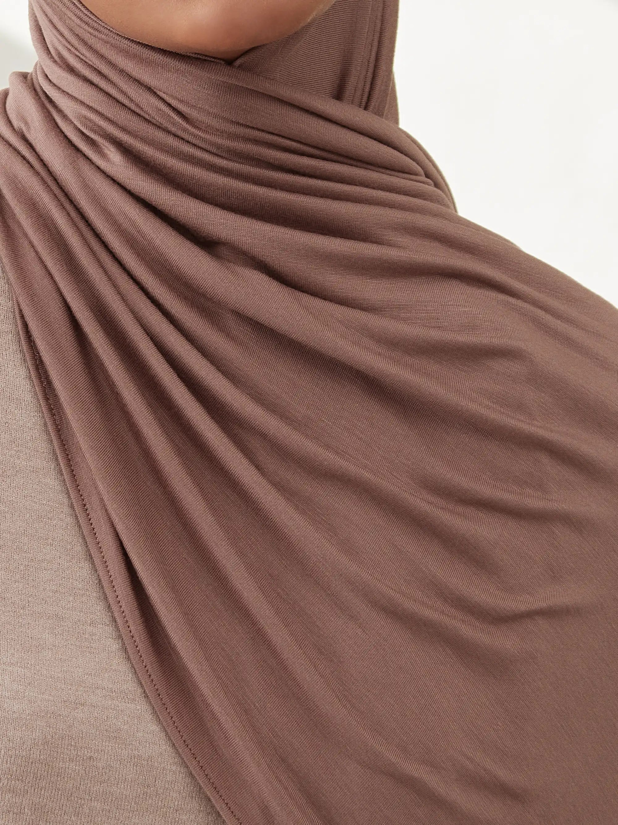 Small Premium Jersey Hijab - Mocha Mousse