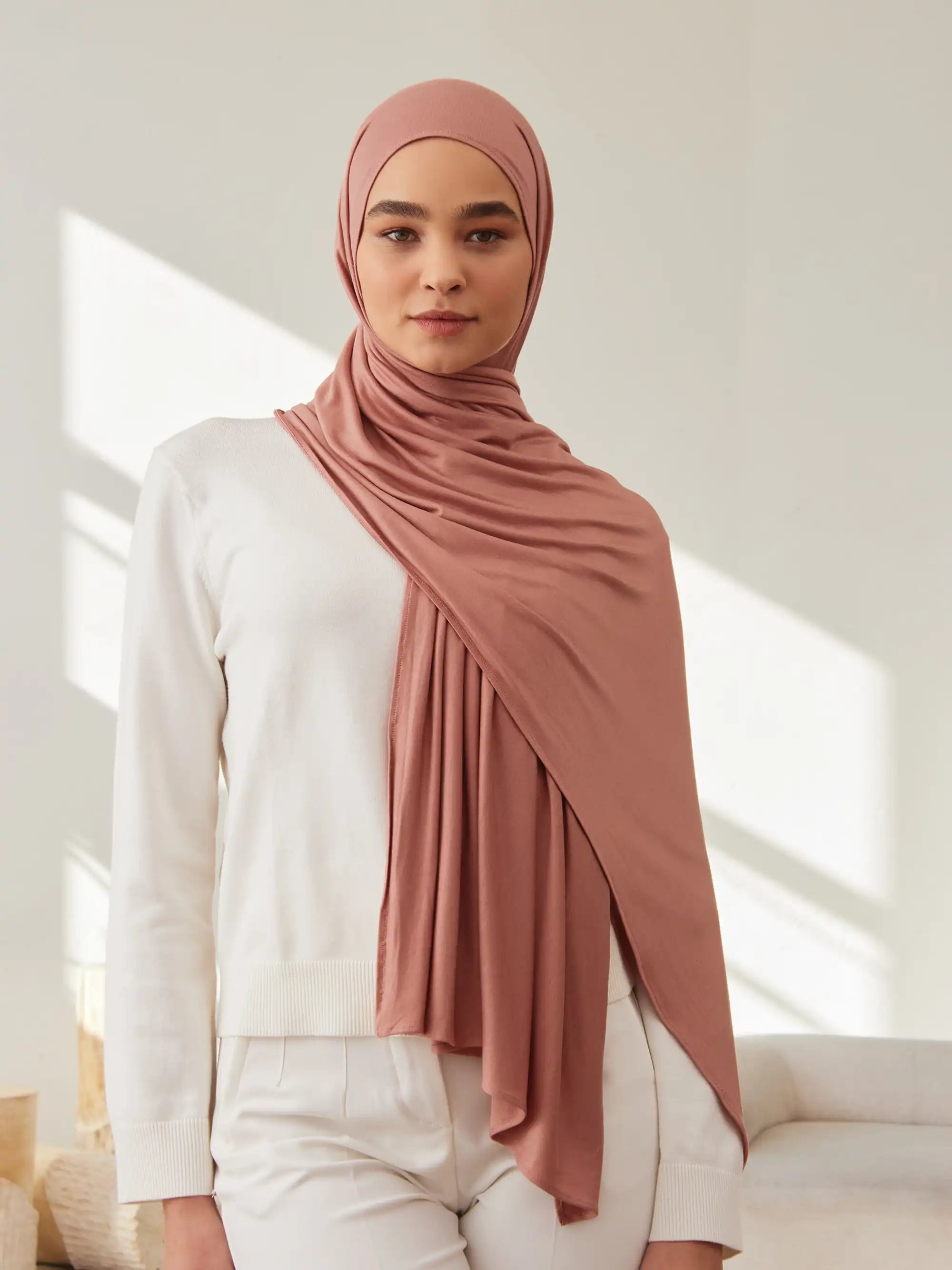 Premium Jersey Hijab - Terracotta