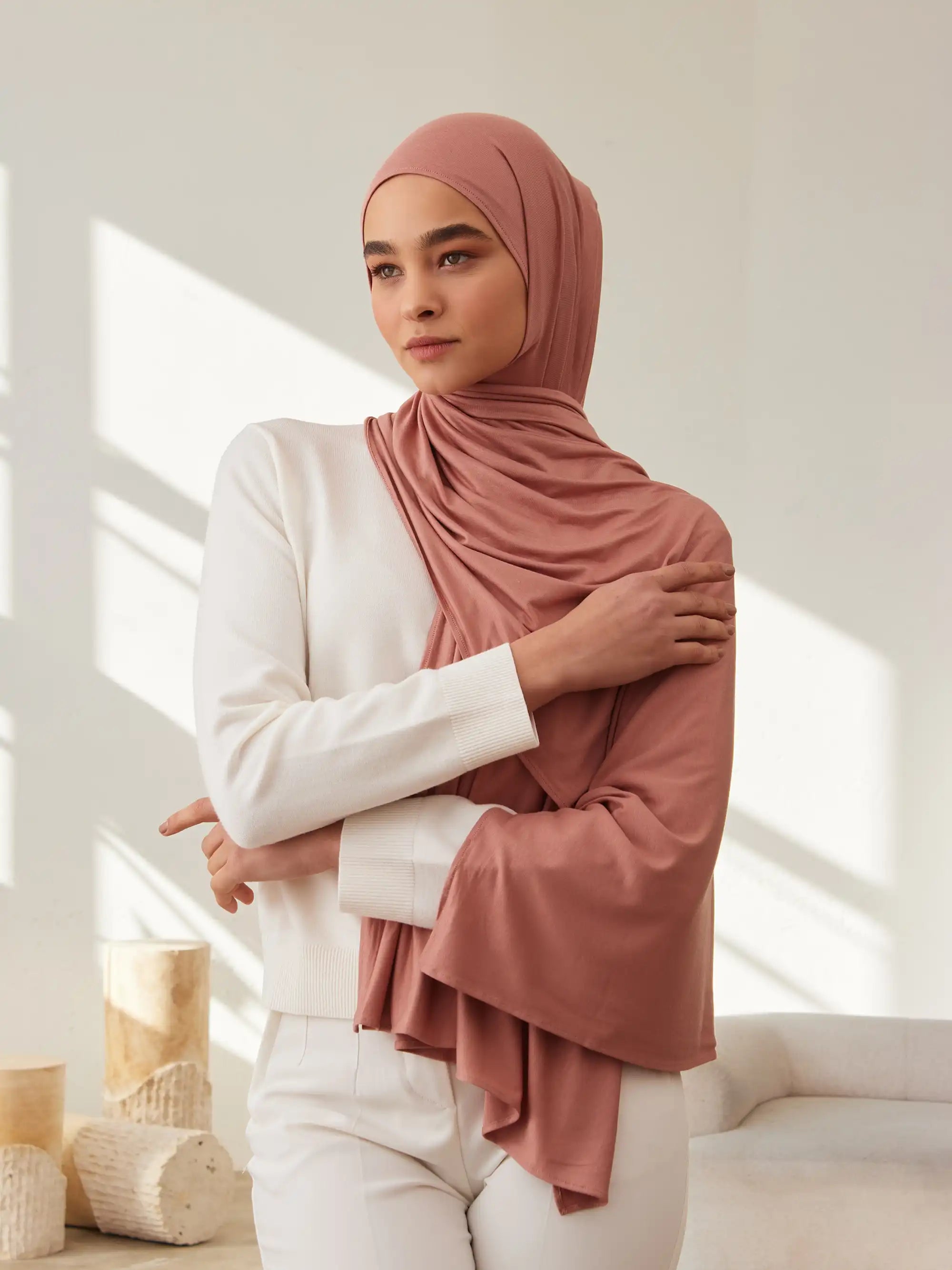 Premium Jersey Hijab - Terracotta