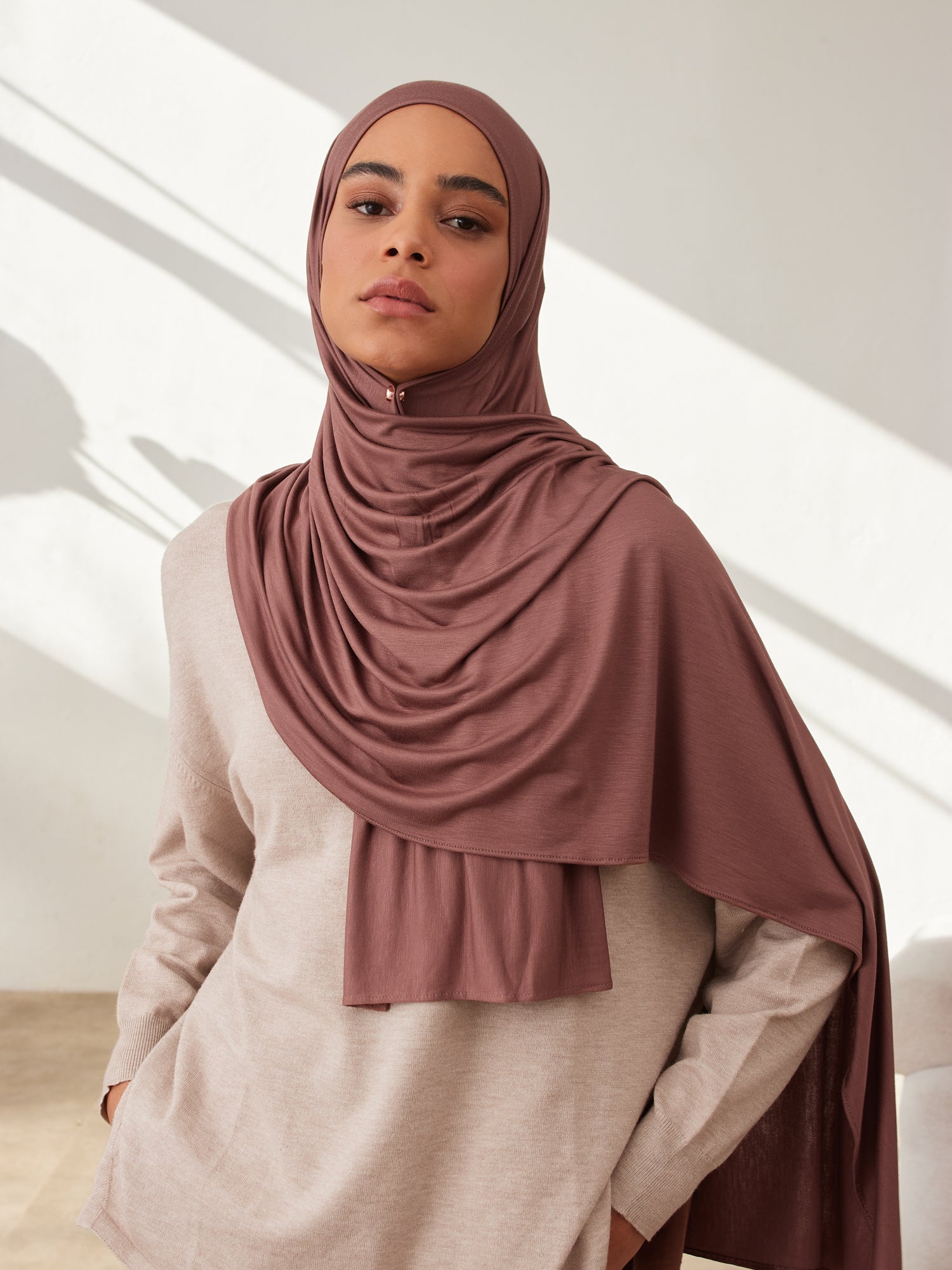 Small Premium Jersey Hijab - Cappucino