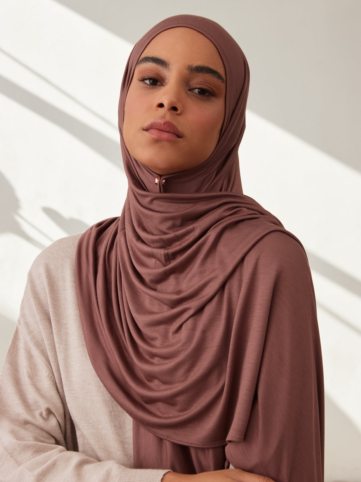 Small Premium Jersey Hijab - Cappucino